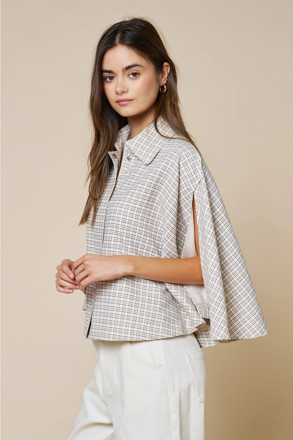 Taylor Plaid Poncho Jacket
