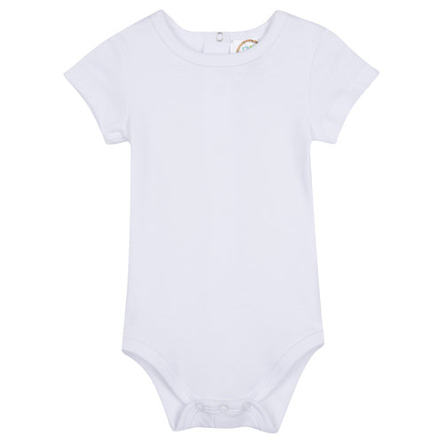 Short Sleeve White Infant Bodysuit