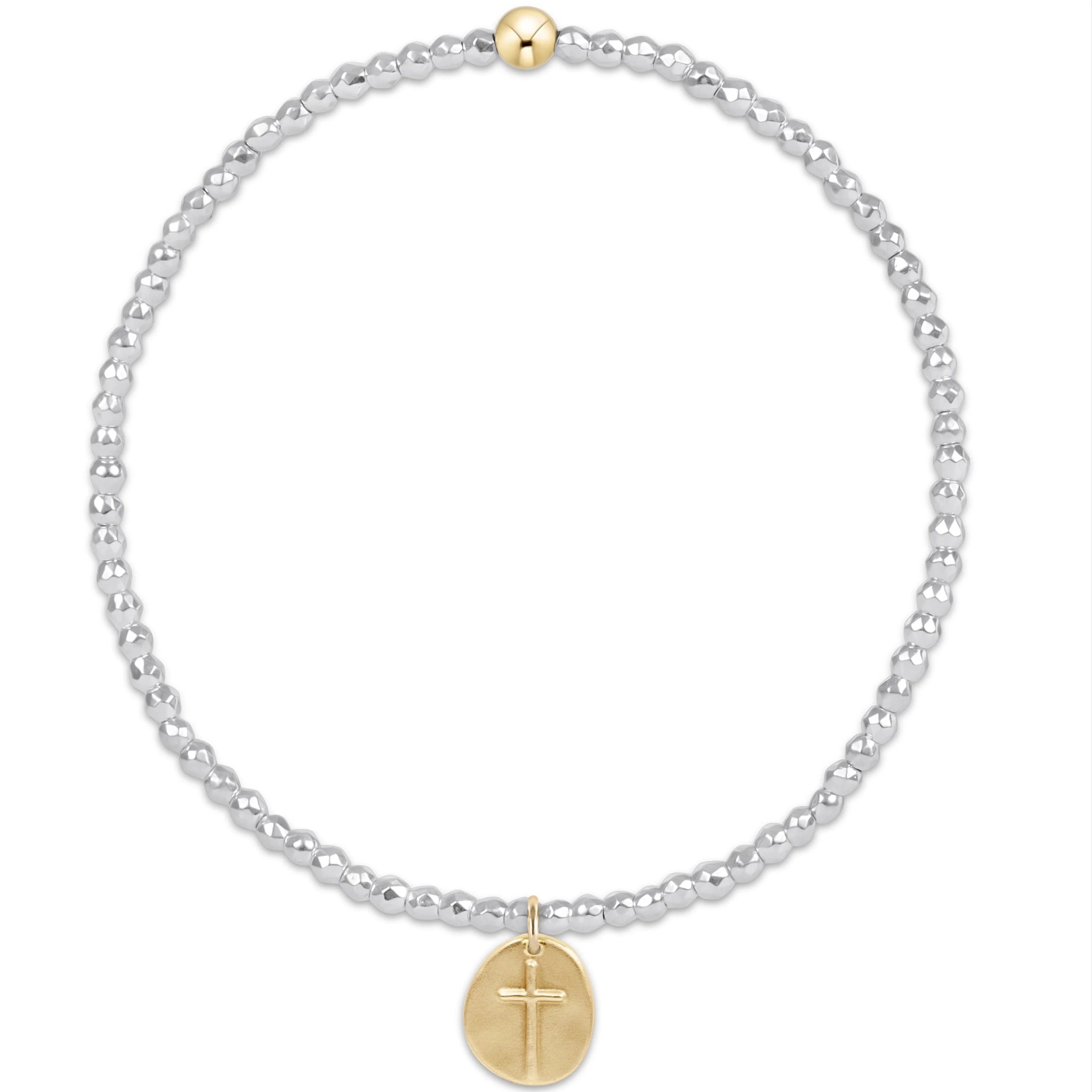 eNewton | Extends Hematite 2mm Bead Bracelet - Inspire Small Gold Charm