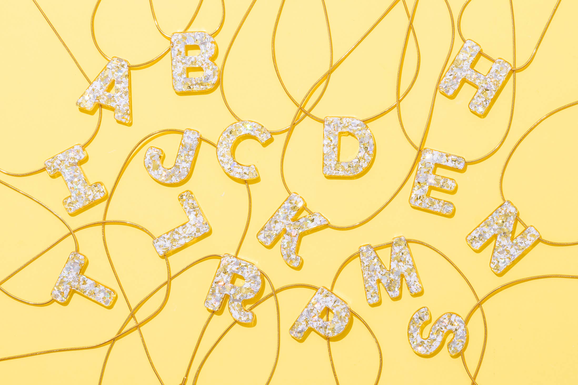 Pearl Confetti Intial Necklaces