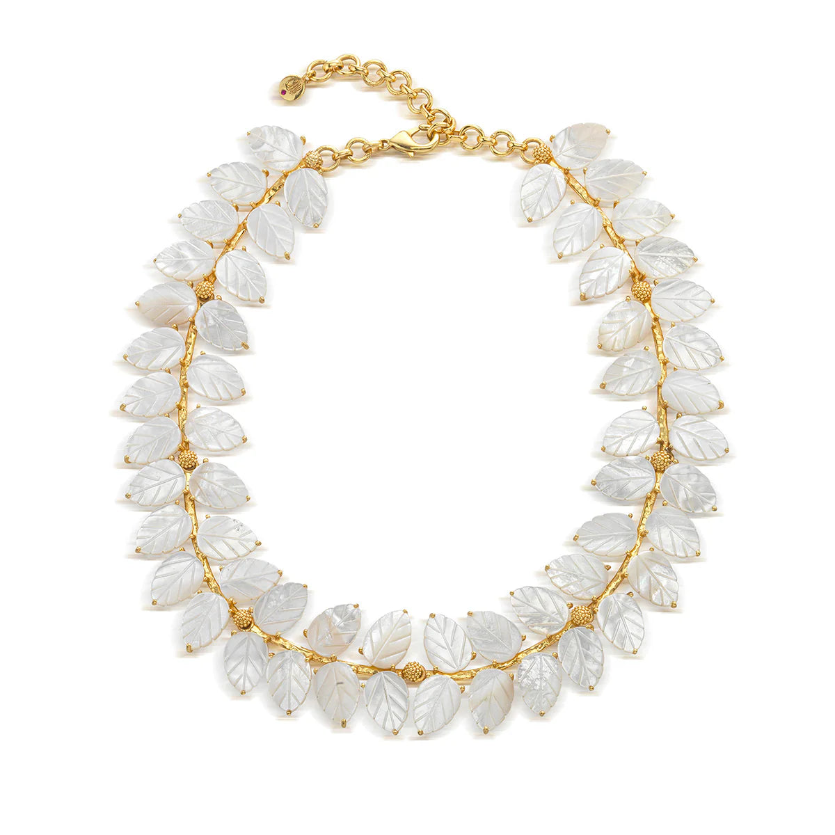 Mermaid Garden Vine Necklace, 14"+3" - MOP