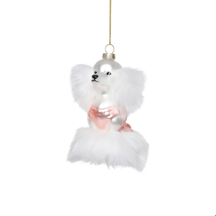 GLASS POODLE ORNAMENT