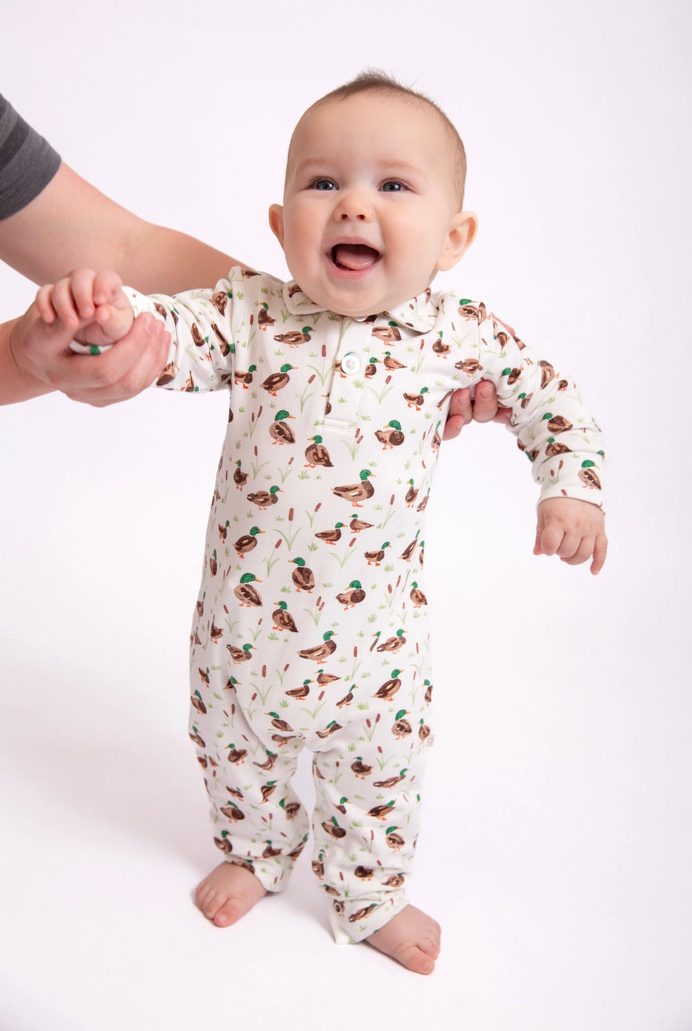 Mallard Drake Sweatshirt Polo Romper