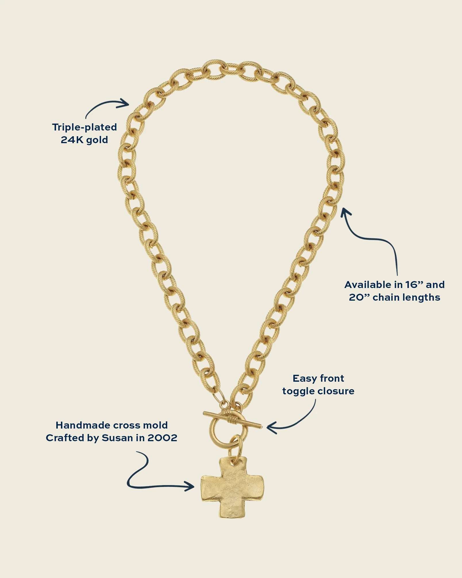 20" Cross Toggle Necklace