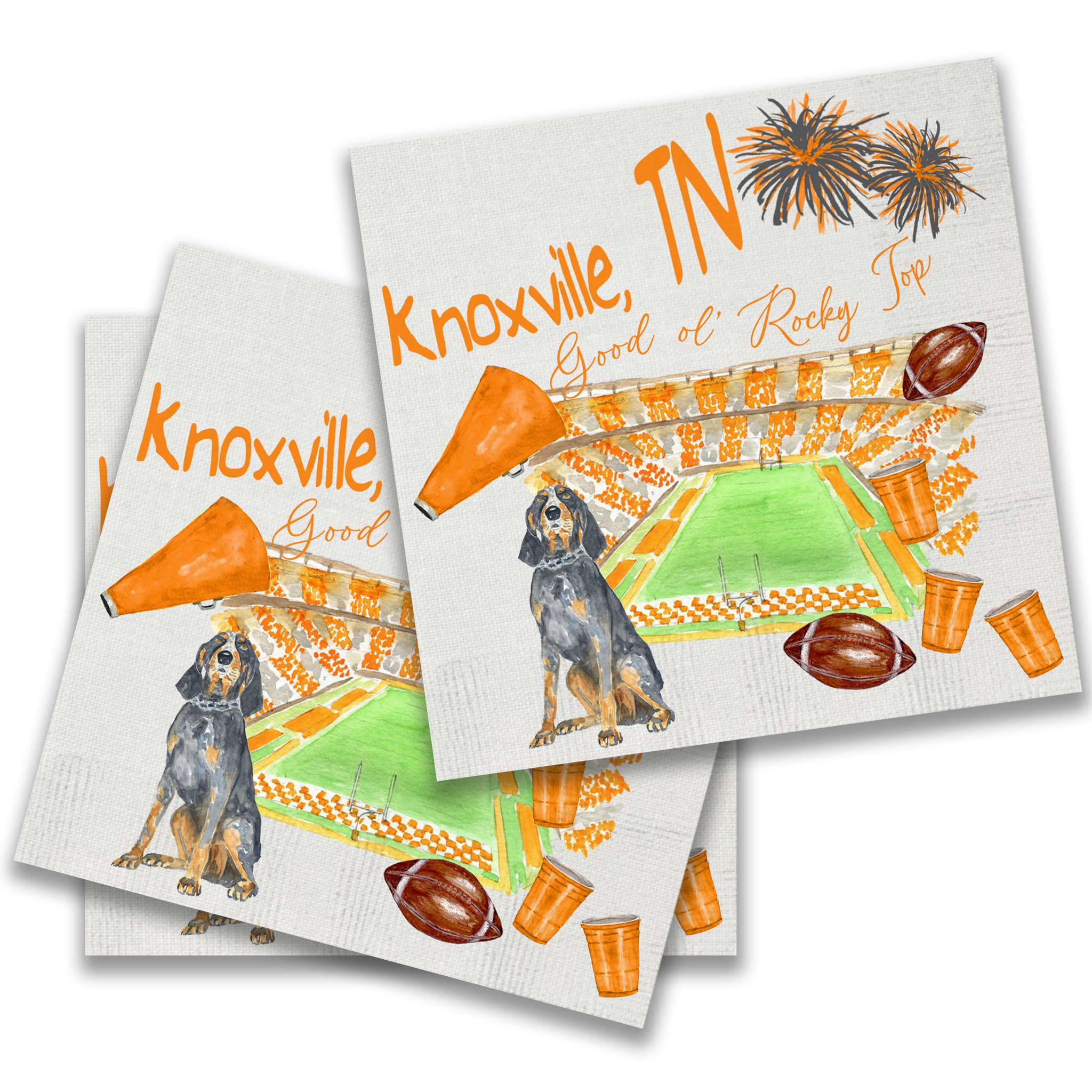 Tennessee Football Pattern Cocktail Napkin