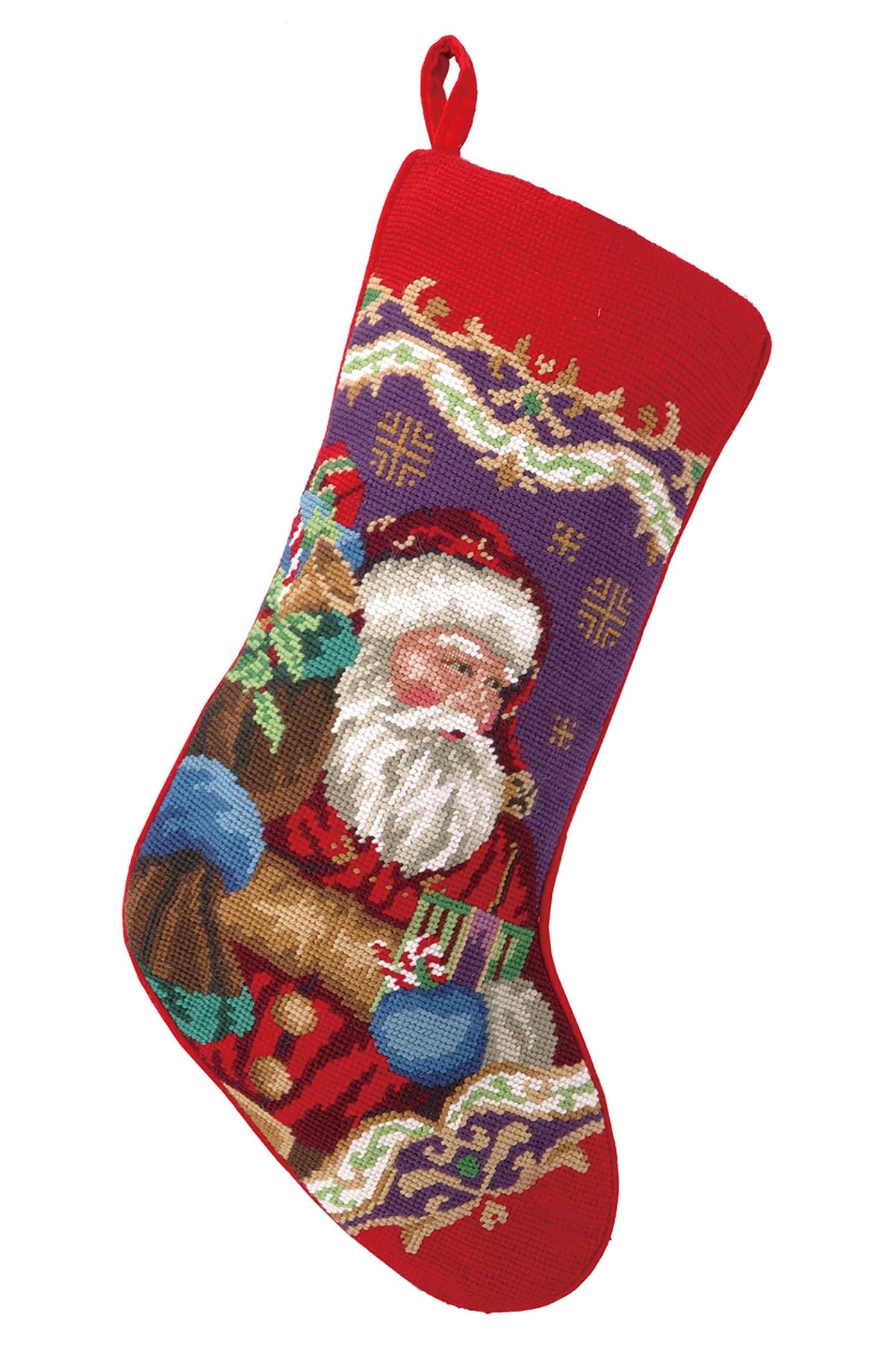 Christmas Santa Needlepoint Stocking