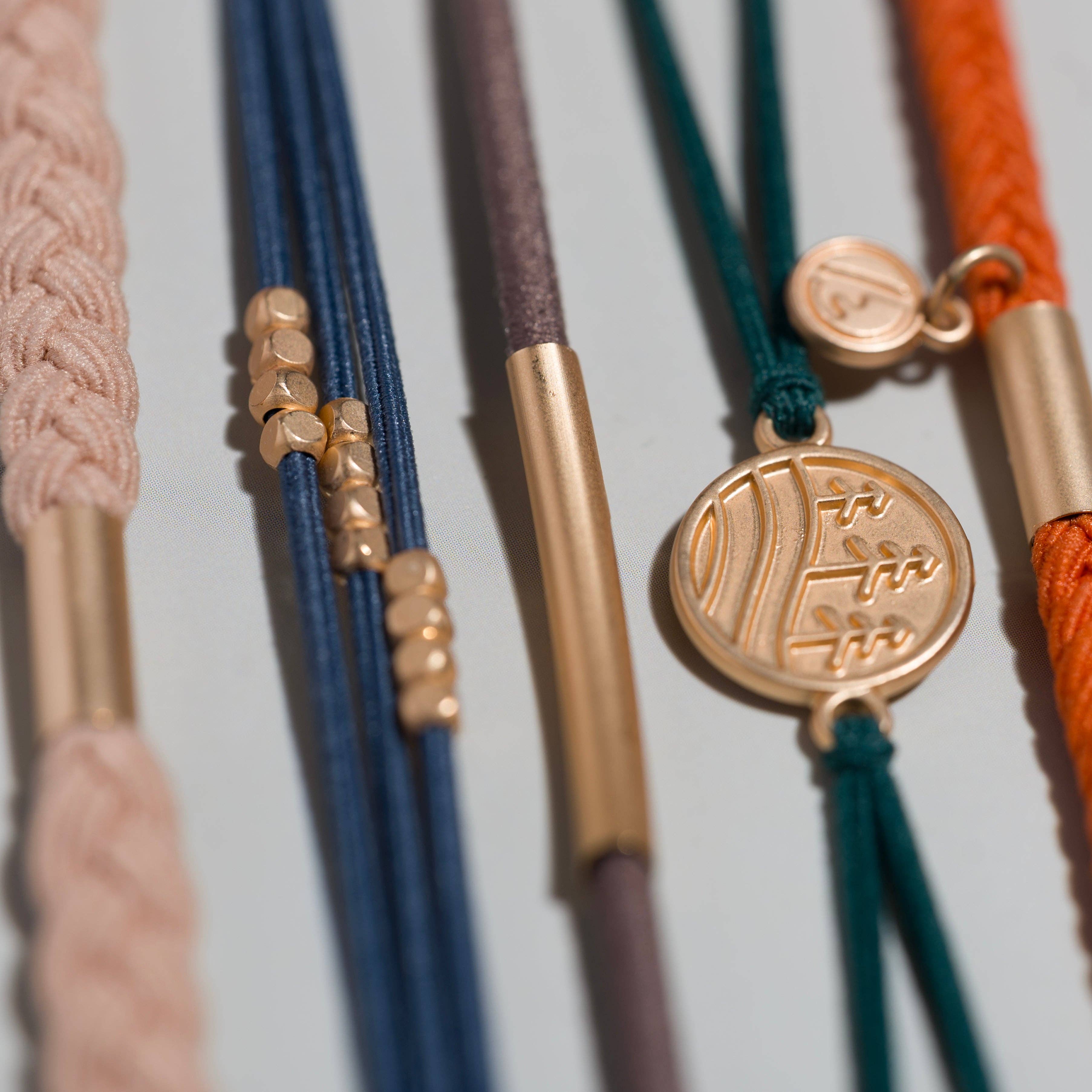 "Discover" Gold Pine Tree Charm Hair Tie Bracelets