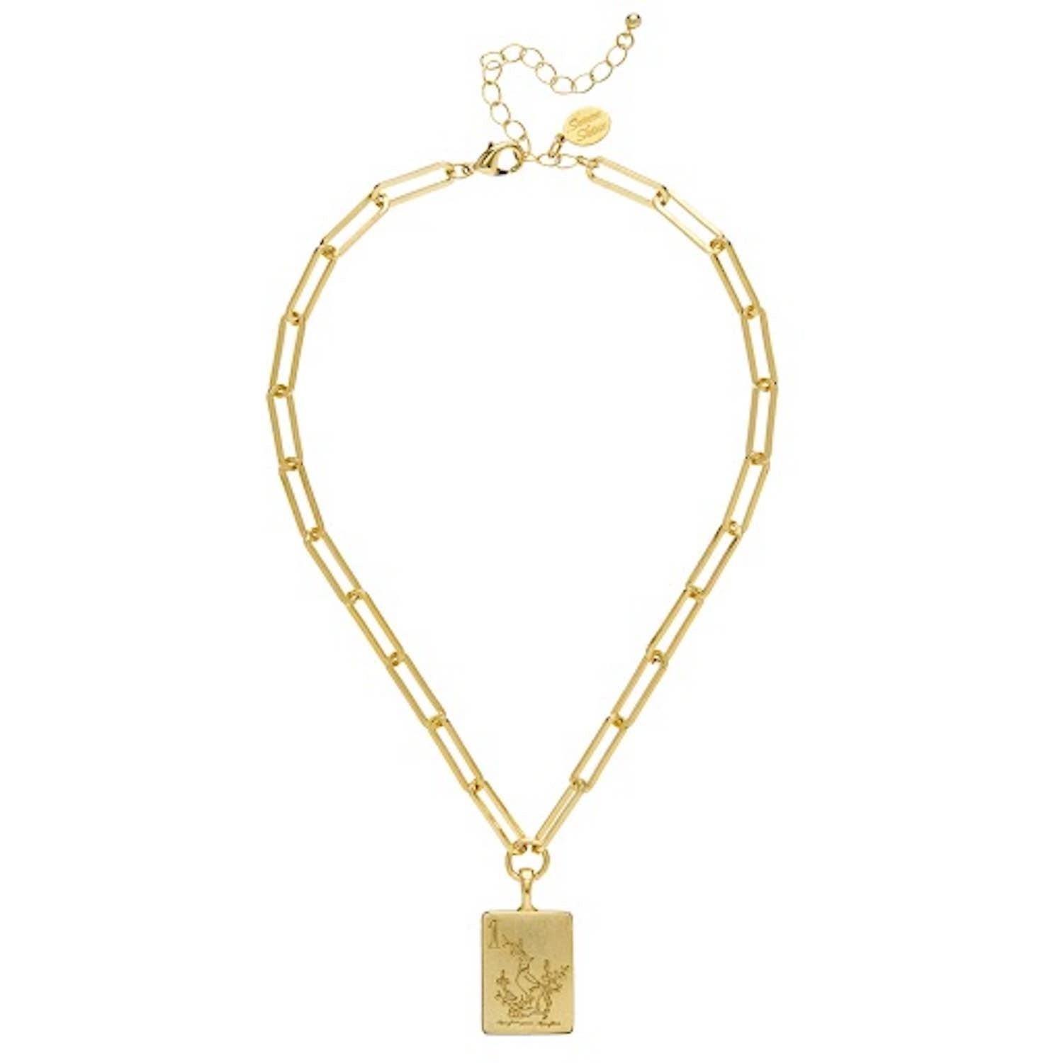 1 Bam Bird Mahjong Tile Paperclip Necklace