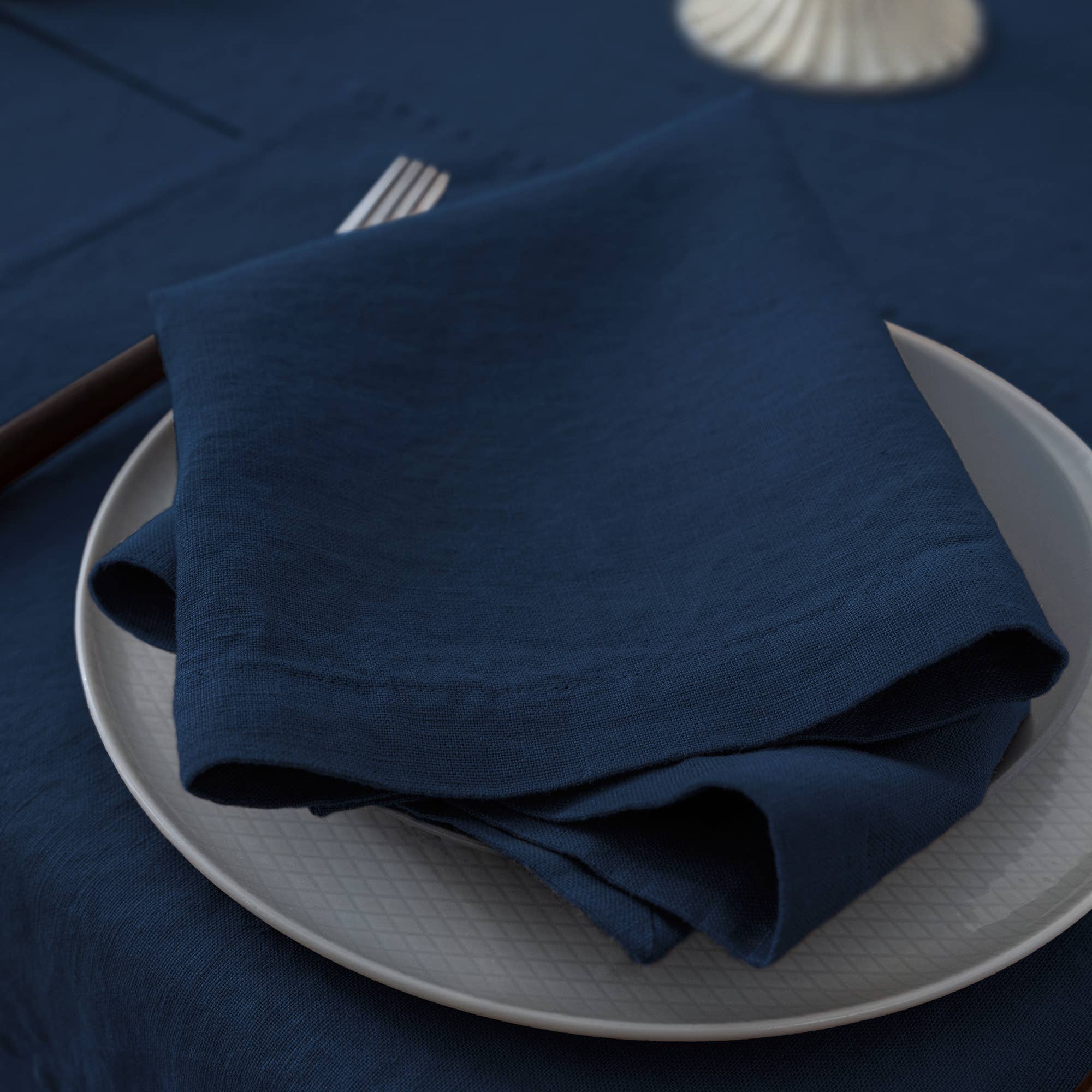 100% Linen Napkins (Set of 4) - 20'' x 20'' - Navy