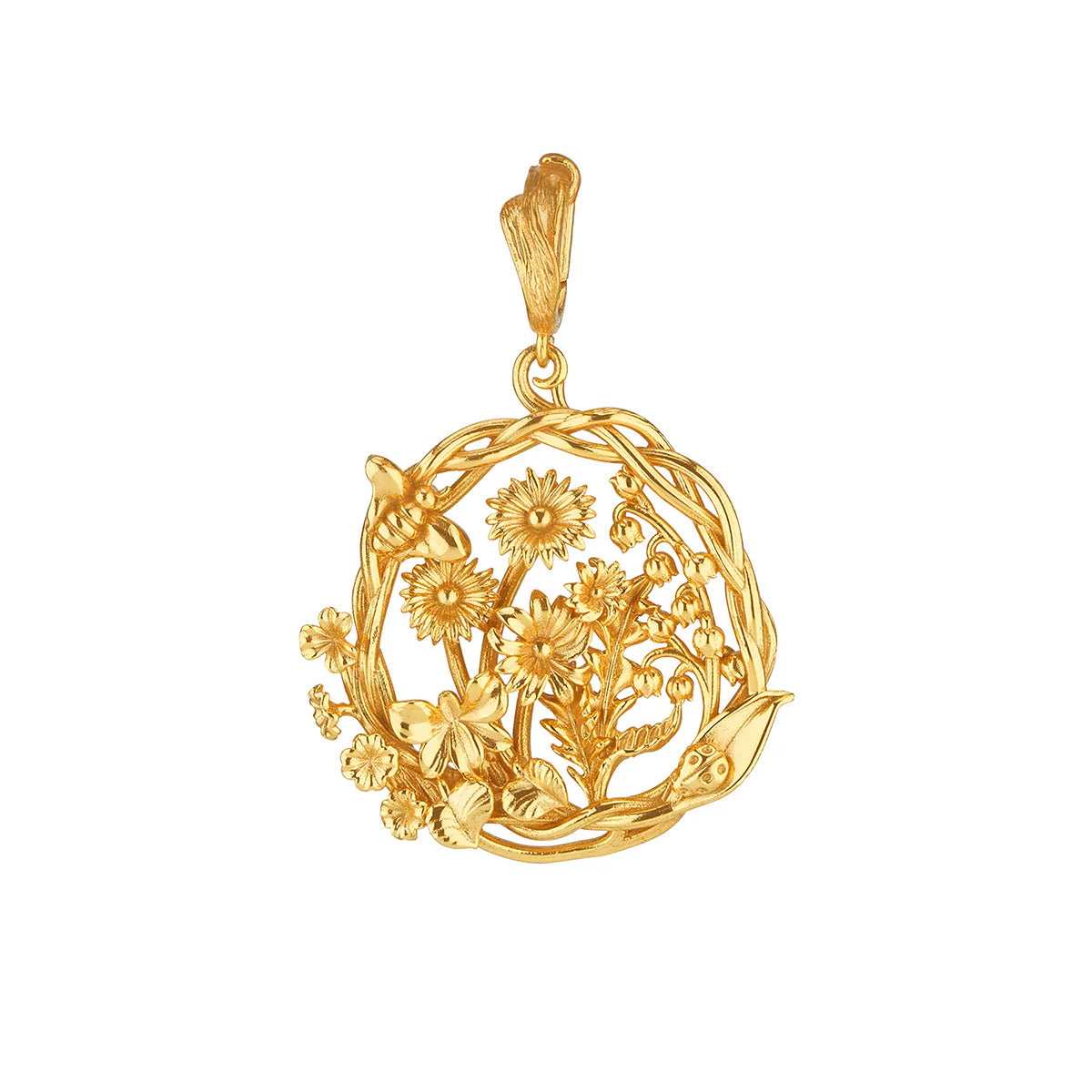 Meadow Walk Meadow Wildflower Charm/Pendant - Gold