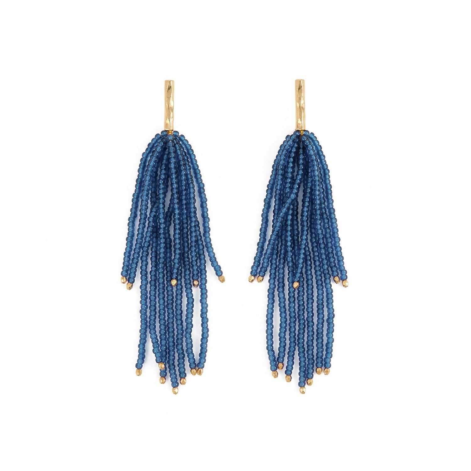 Marissa Brass and Bead Fringe Earrings