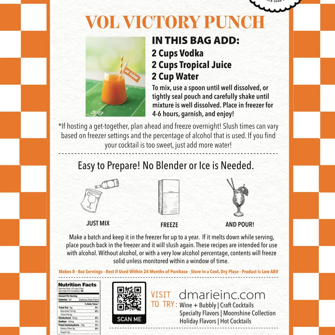 Vol Victory Punch Ready to Freeze Drink Pouch