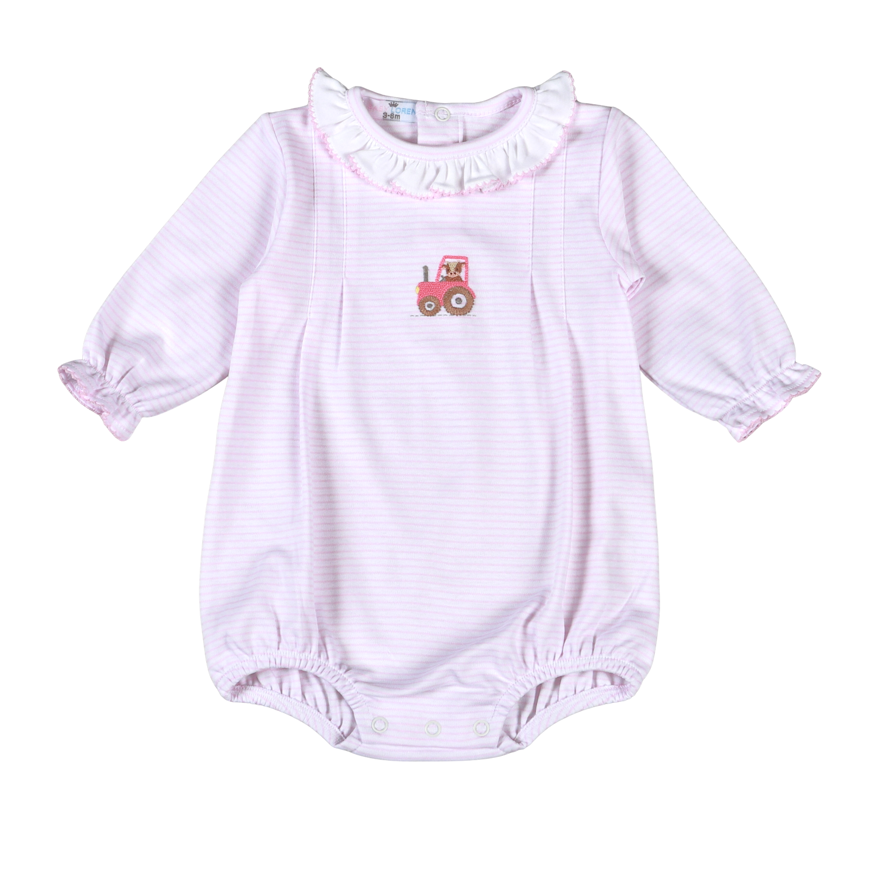 Baby Loren | Pink Baby Tractor Pima Bubble