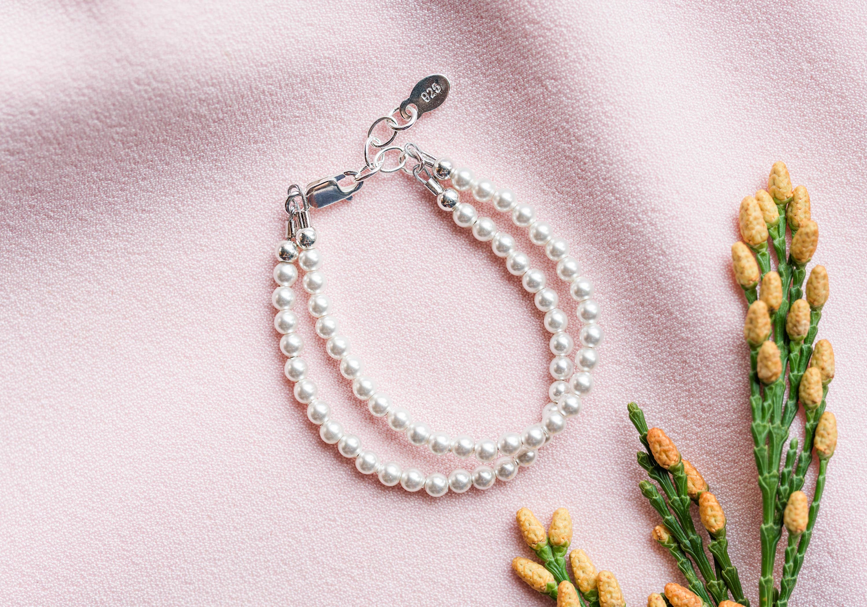 Elizabeth Sterling Silver Double-Strand Kids Pearl Bracelet