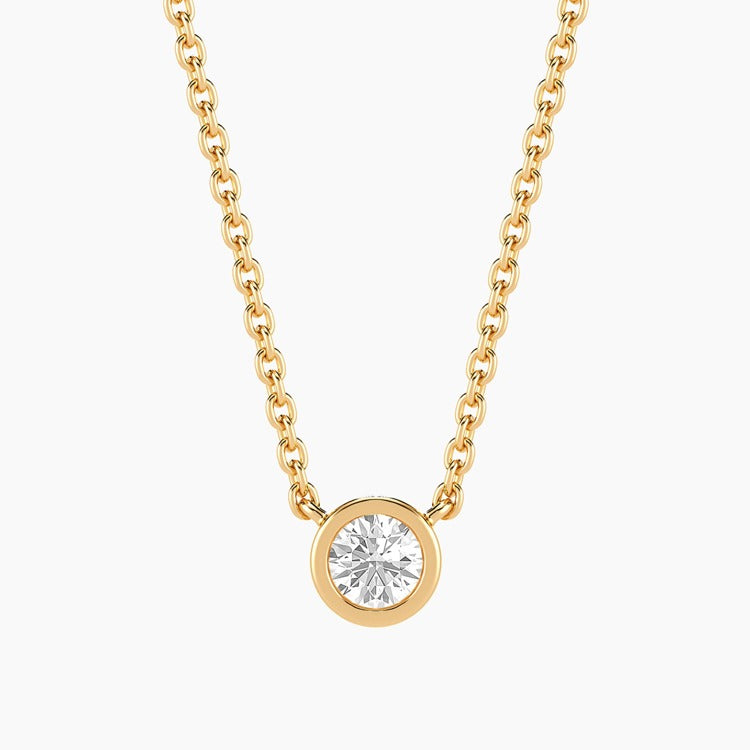Gold Lab 0.20 Ct Signature Bezel Necklace