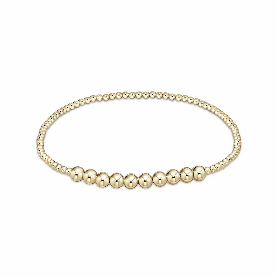 eNewton | Classic Gold Beaded Bliss 2mm Bead Bracelet - 4mm Gold
