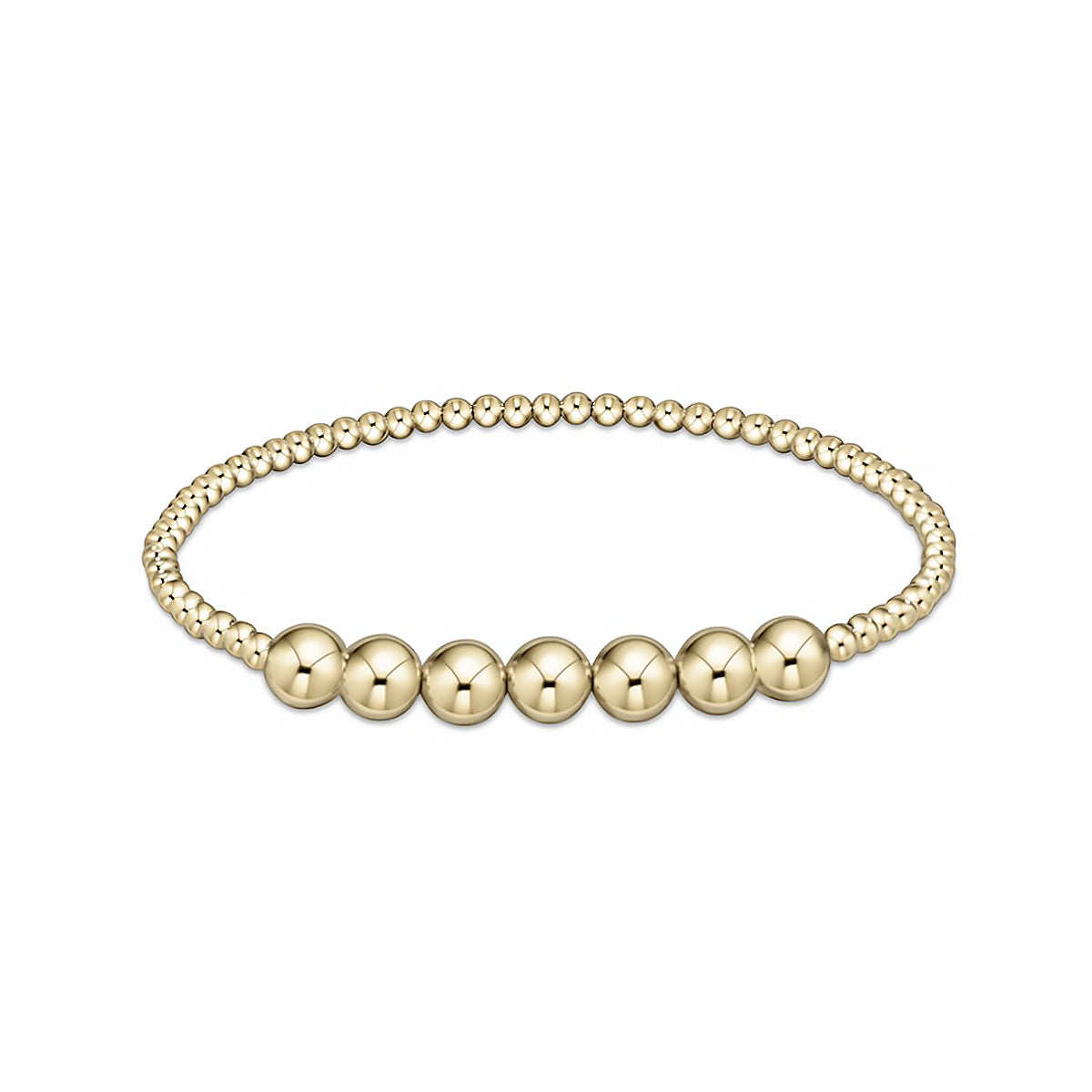 eNewton | Classic Gold Beaded Bliss 3mm Bead Bracelet - 6mm Gold