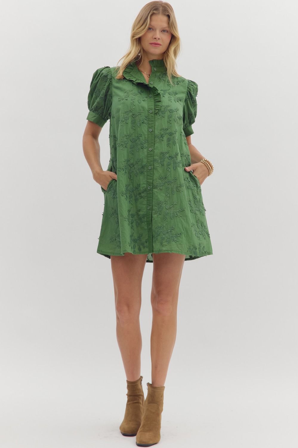 Kelly Ruffle Eyelet Dress