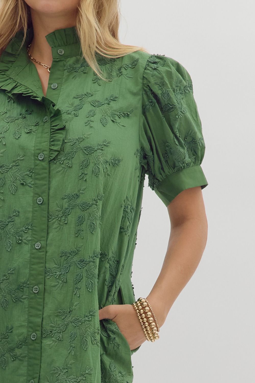 Kelly Ruffle Eyelet Dress