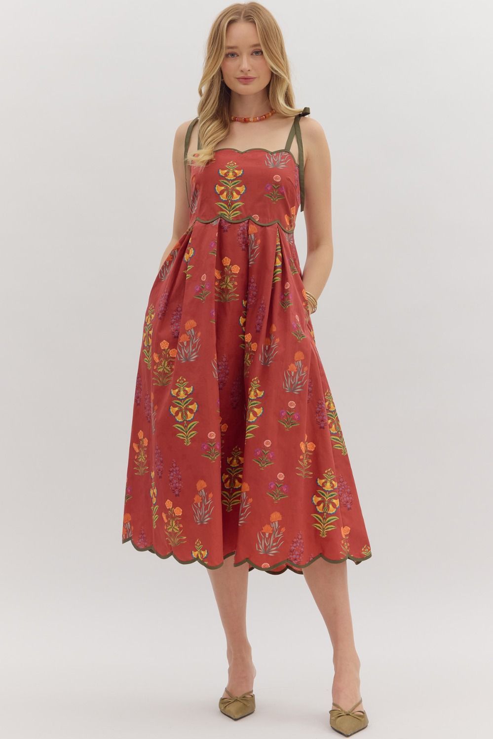 Julie Floral Print Midi Dress