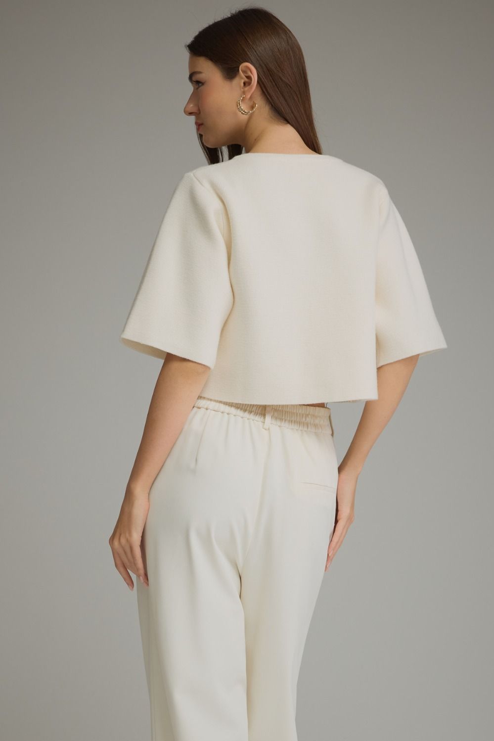 Sara Cropped Short Sleeve Sweater
