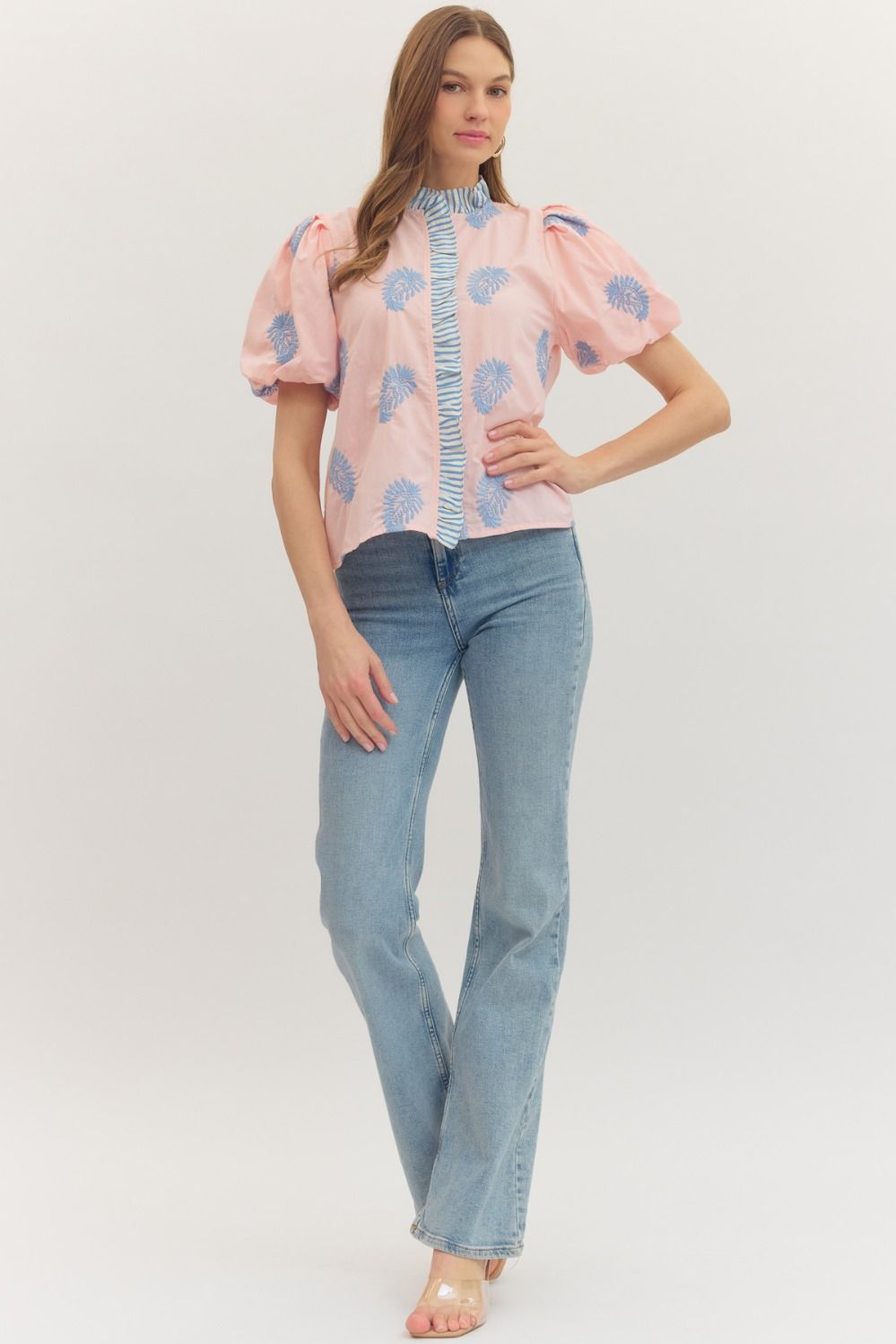 Poppi Puff Sleeve Ruffle Top