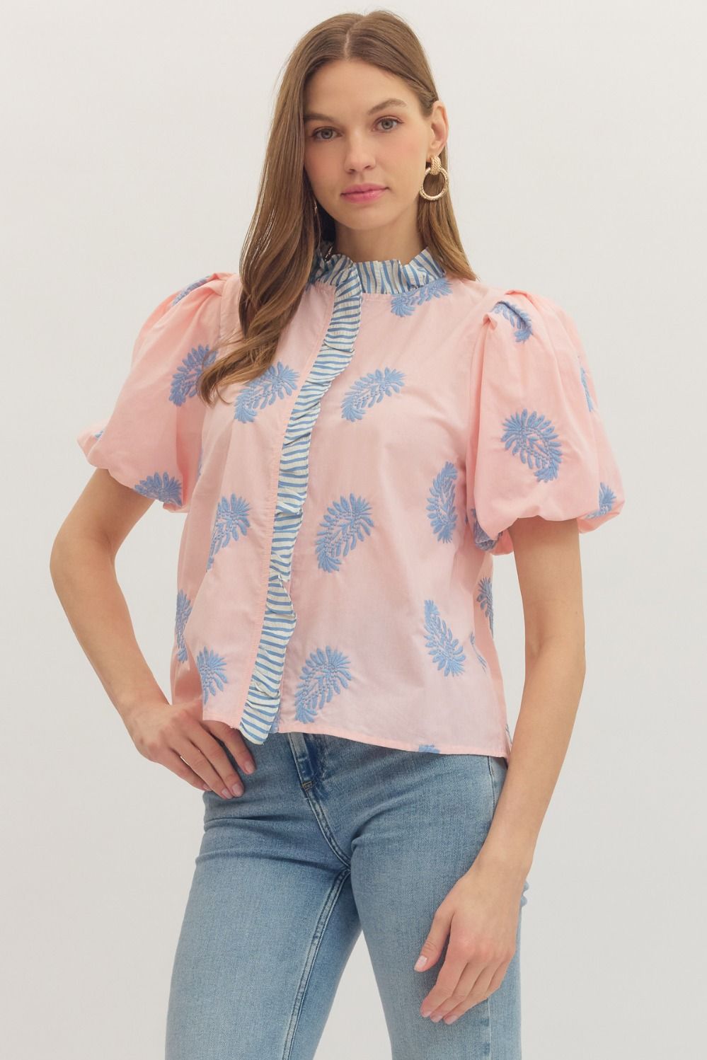 Poppi Puff Sleeve Ruffle Top