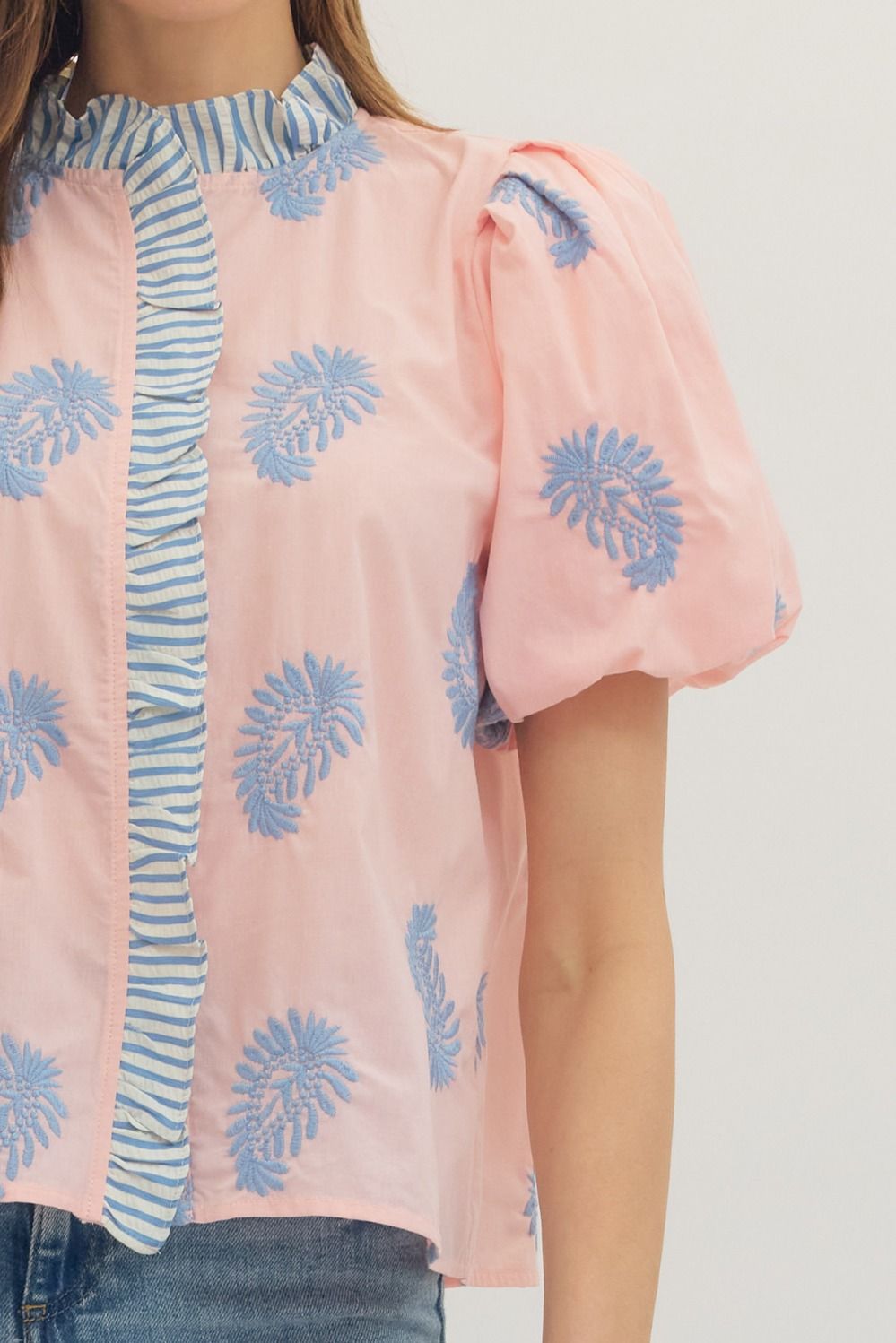 Poppi Puff Sleeve Ruffle Top