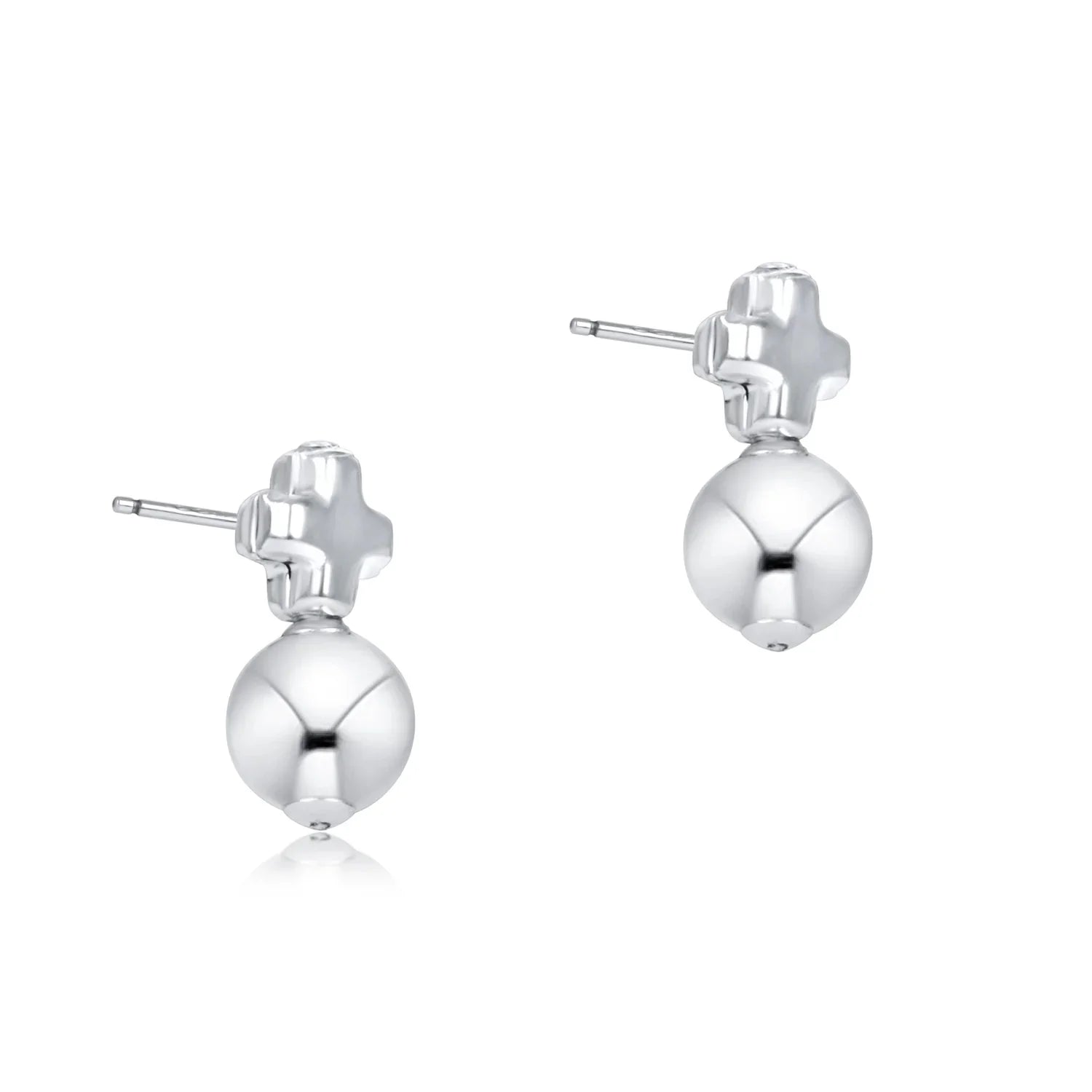 Signature Cross Small Drop Stud - Classic Gold