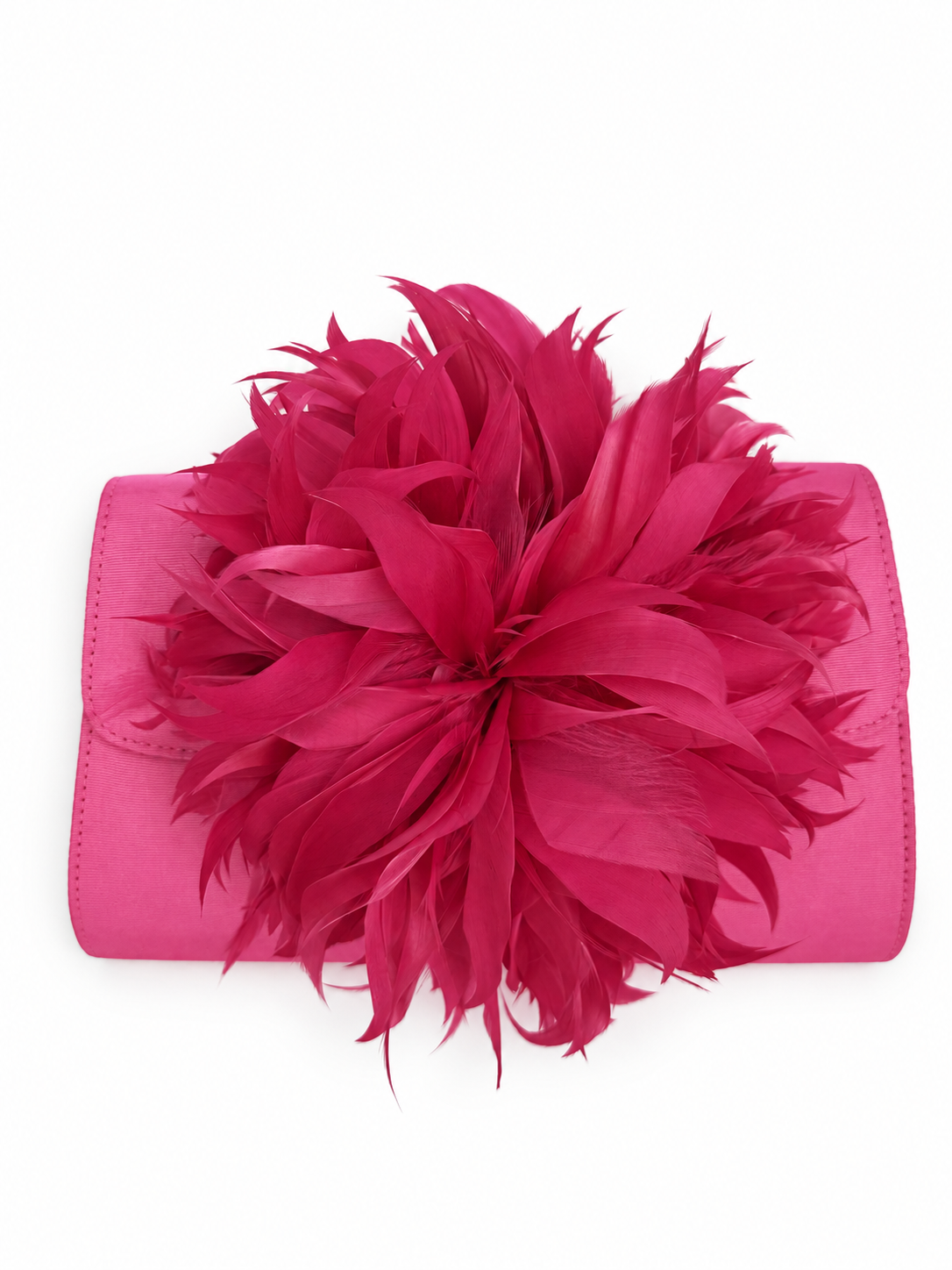Molly Faille Pink Clutch with Feather