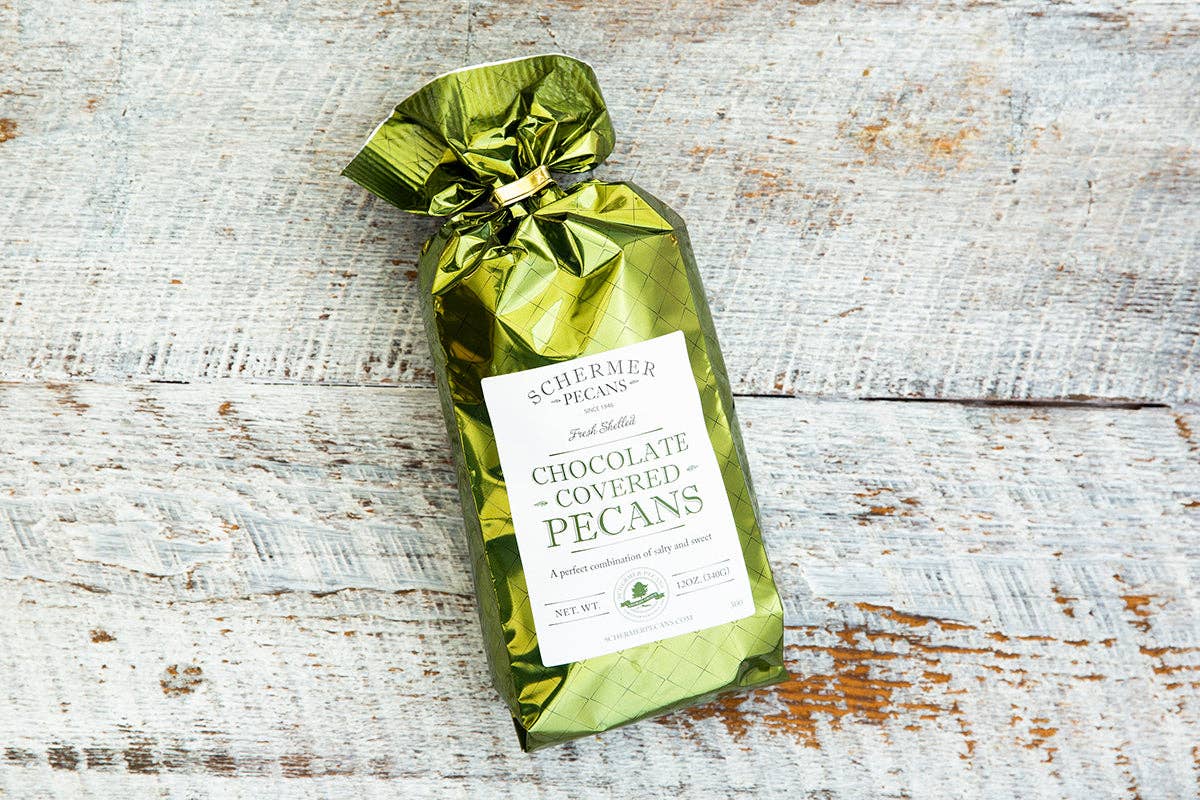 MILK CHOCOLATE COVERED PECANS