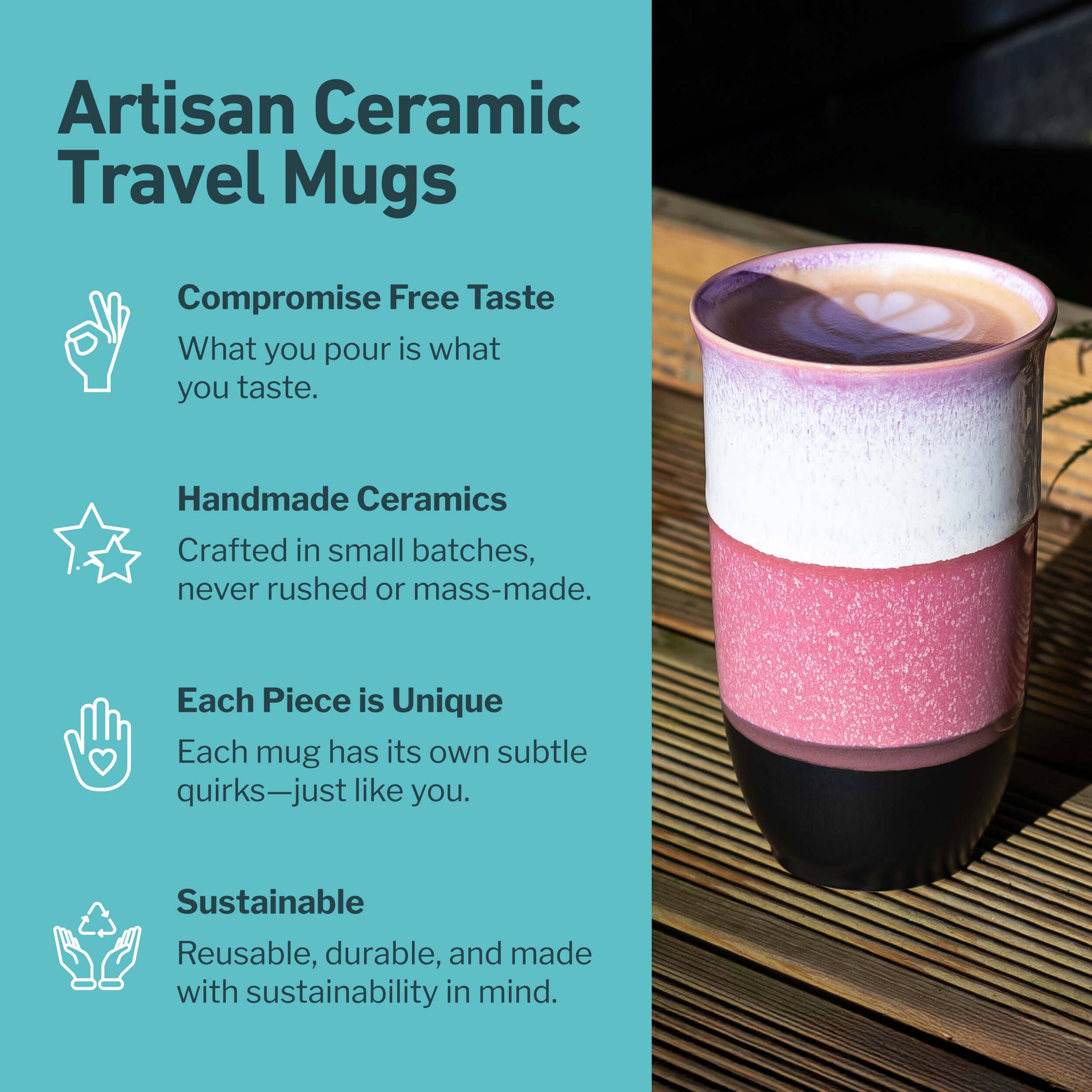 Eclipse 16oz Ceramic Travel Mug – Reusable with Lid