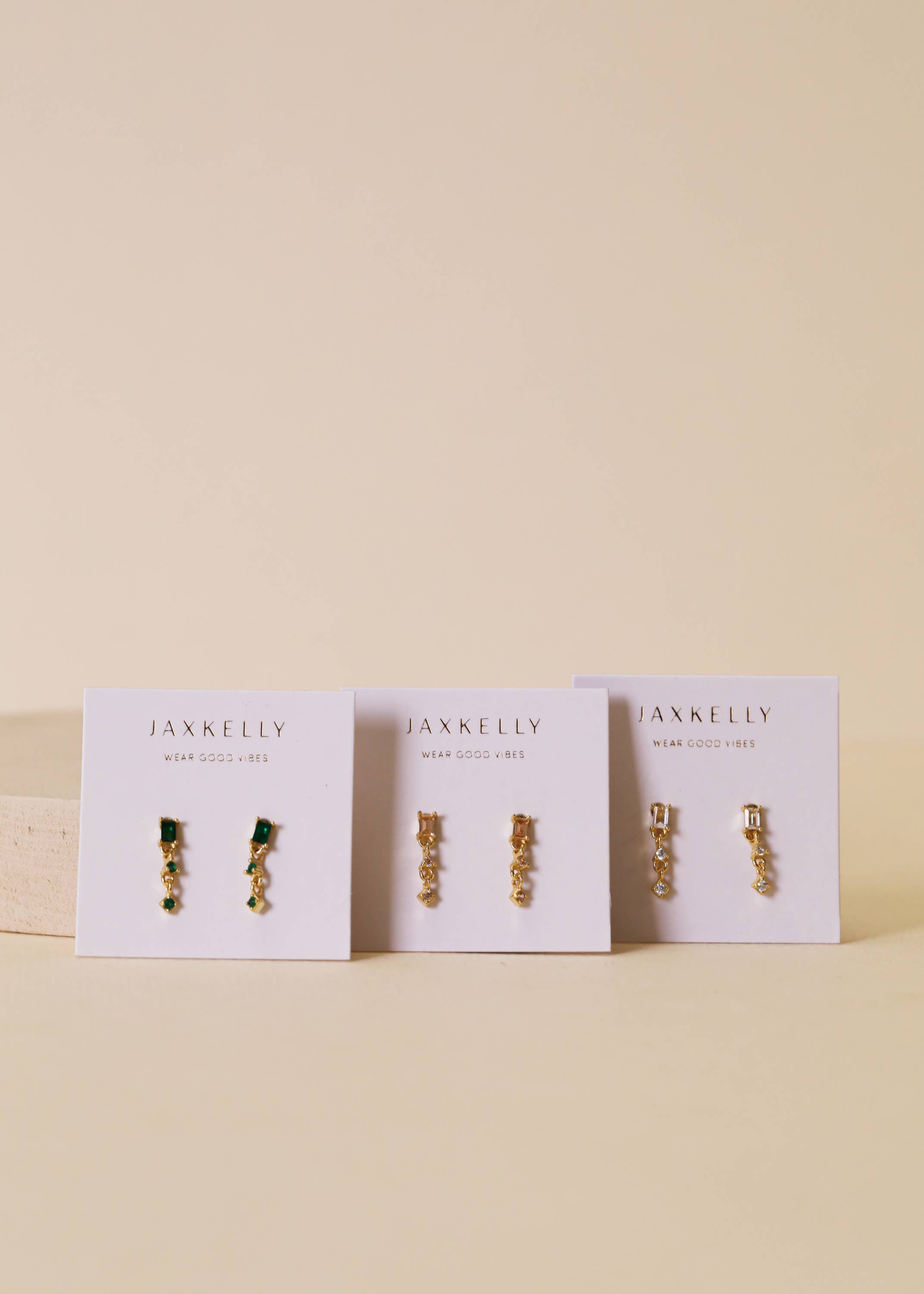 Mini Baguette Drop Earrings