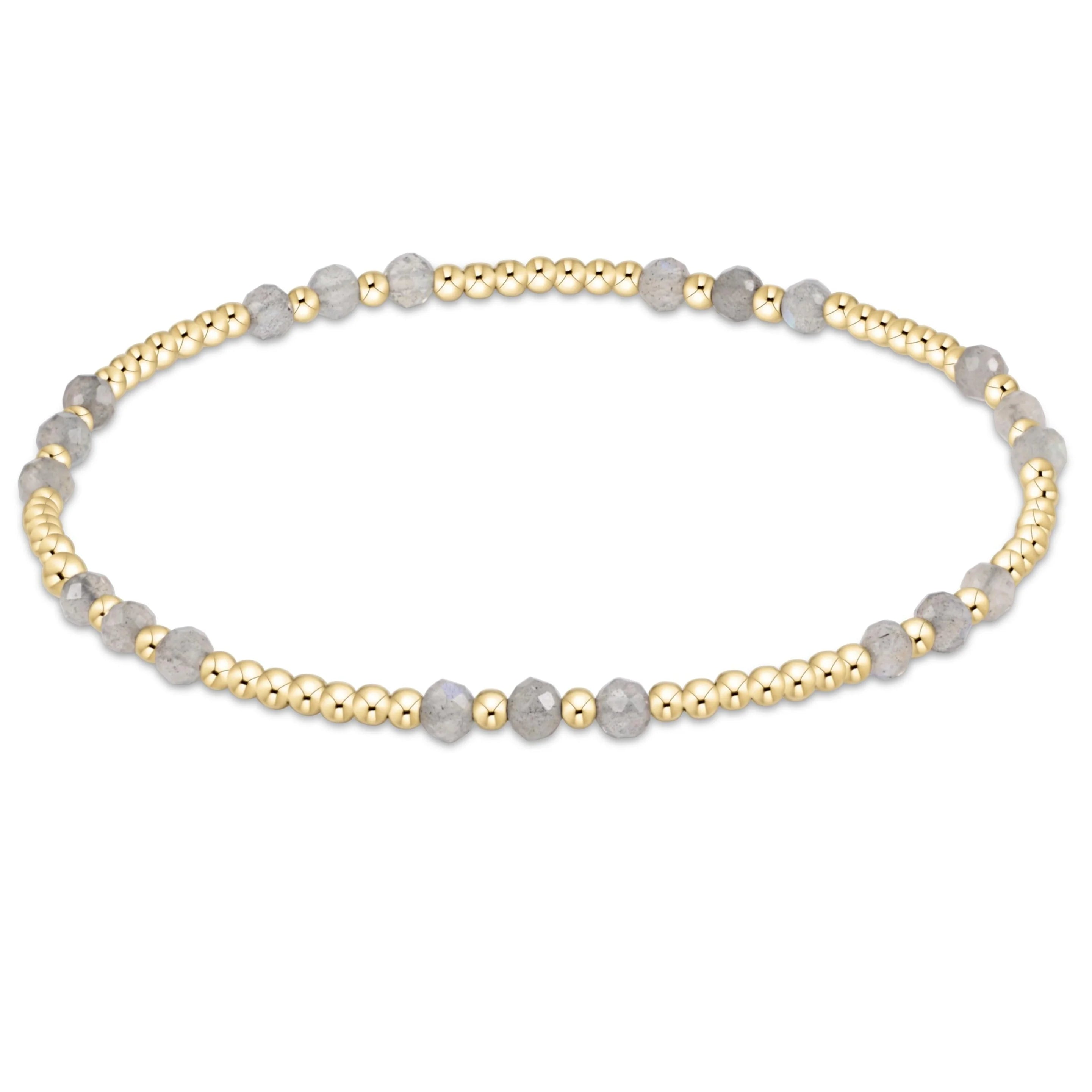 eNewton | Gemstone Gold Joy Pattern 3 mm Bead Bracelet