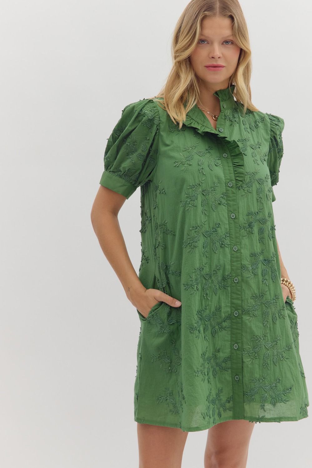 Kelly Ruffle Eyelet Dress