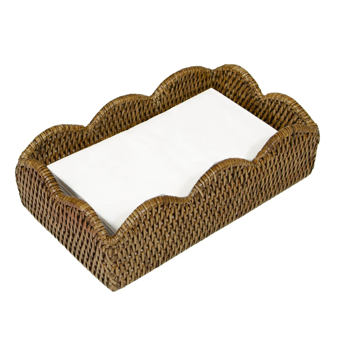Rattan Scallop Guest Towel Holder