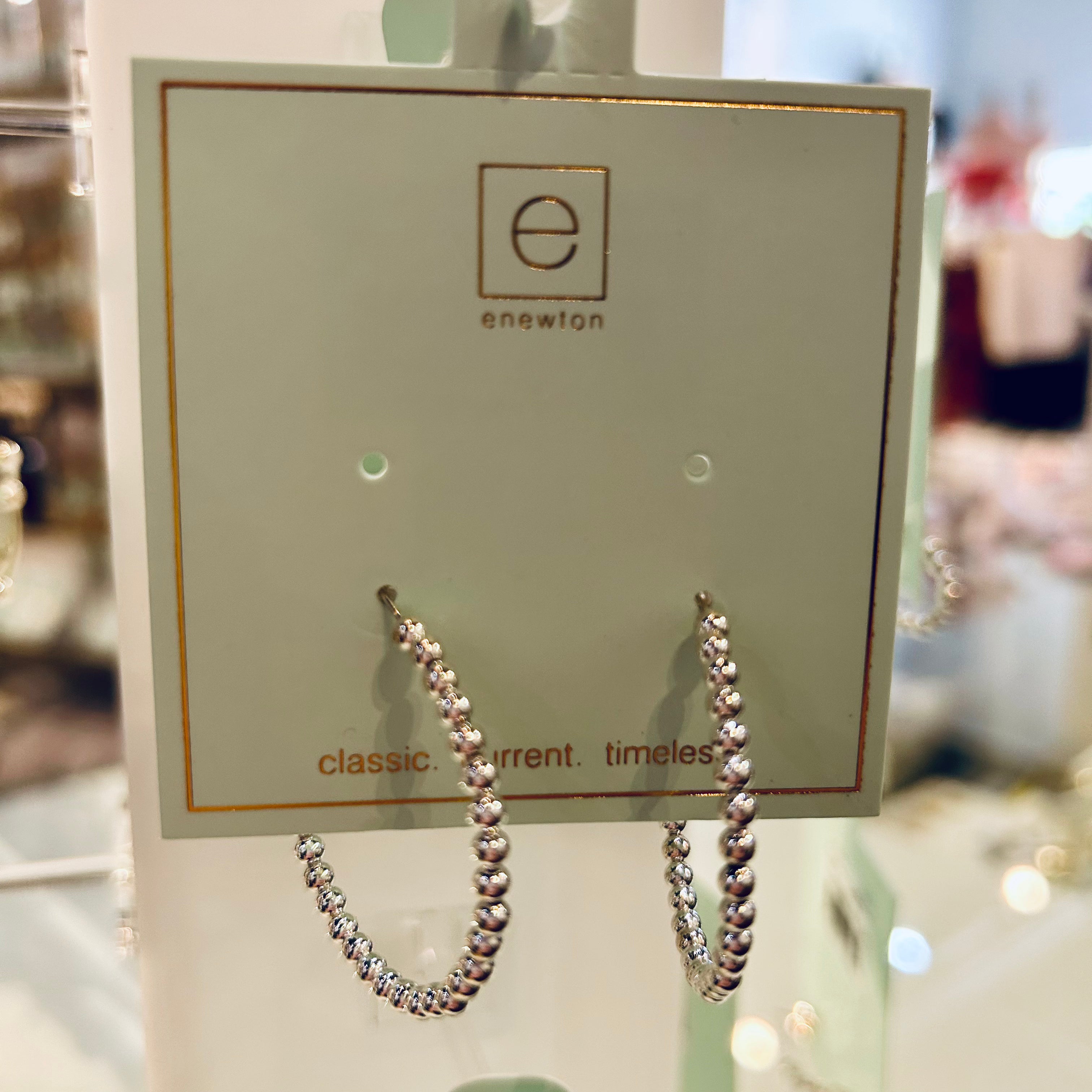 eNewton | Beaded Classic 1.25" Hoop - 3mm Sterling