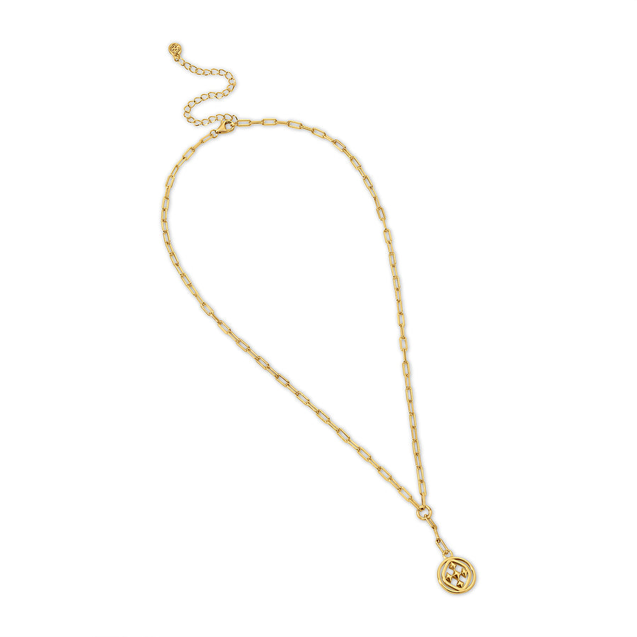 Gracewear Collection | Medallion Paperclip Larait - Gold Vermeil