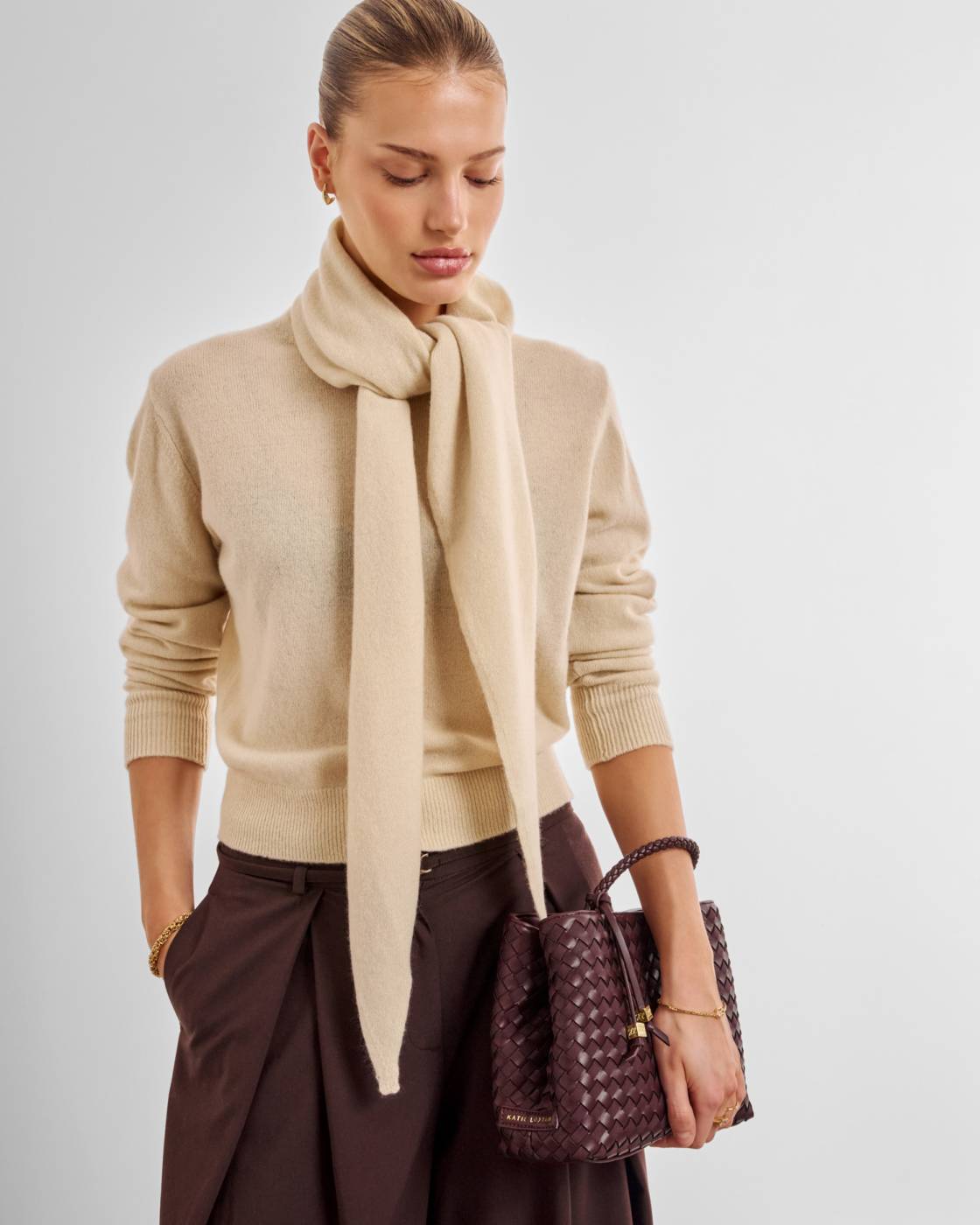 Nova Hand Woven Top Handle Bag - Cherry Mixed
