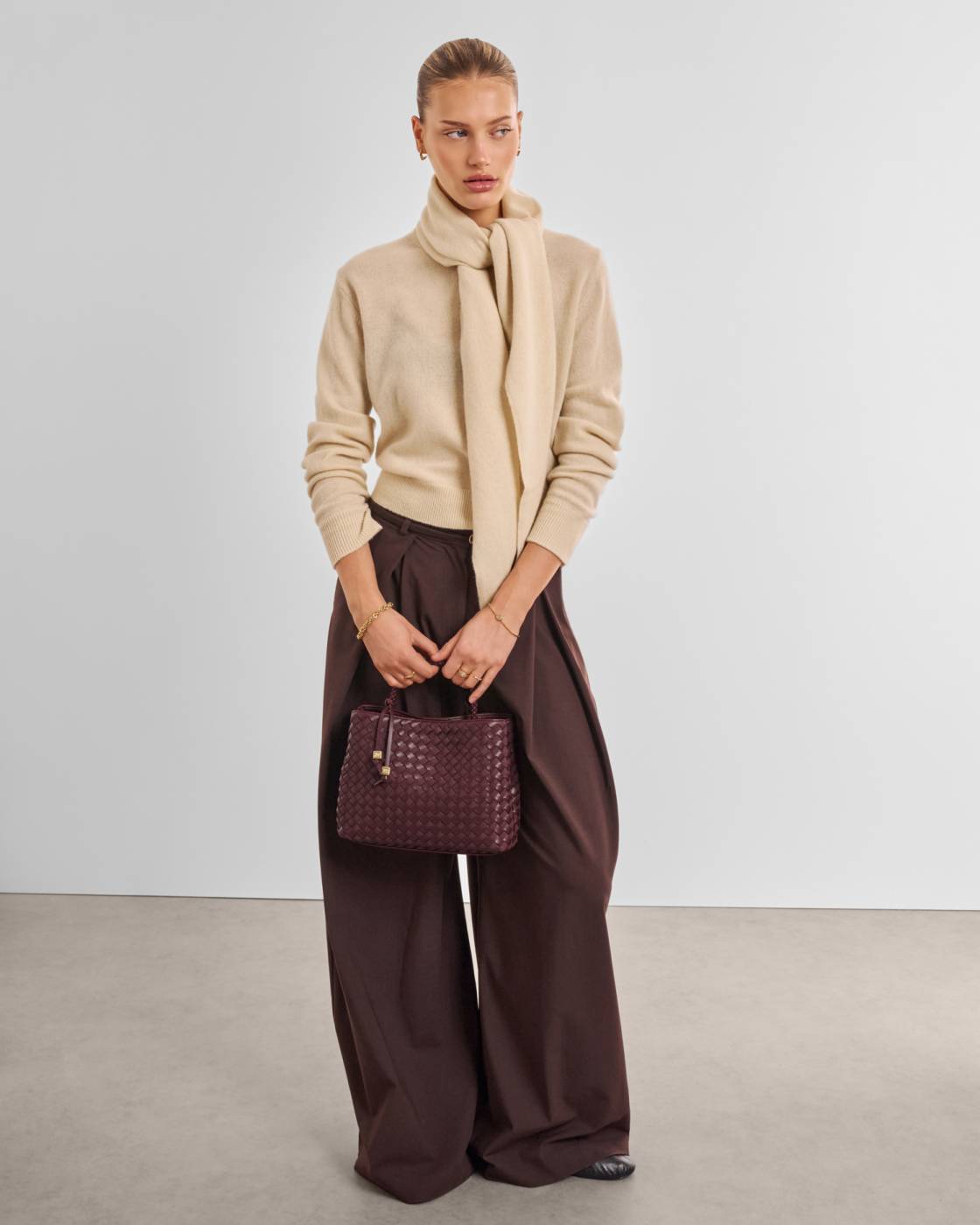 Nova Hand Woven Top Handle Bag - Cherry Mixed