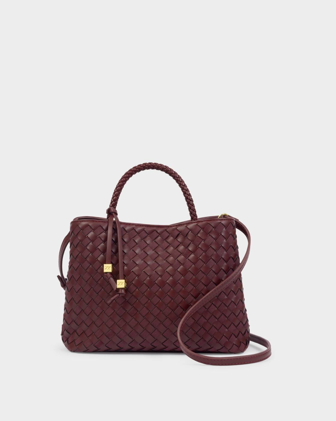 Nova Hand Woven Top Handle Bag - Cherry Mixed