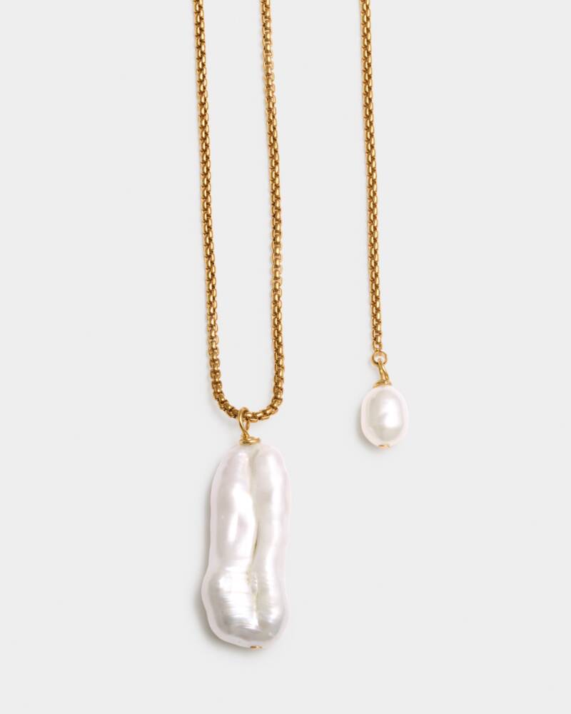Pearl Lustre Lariat Necklace