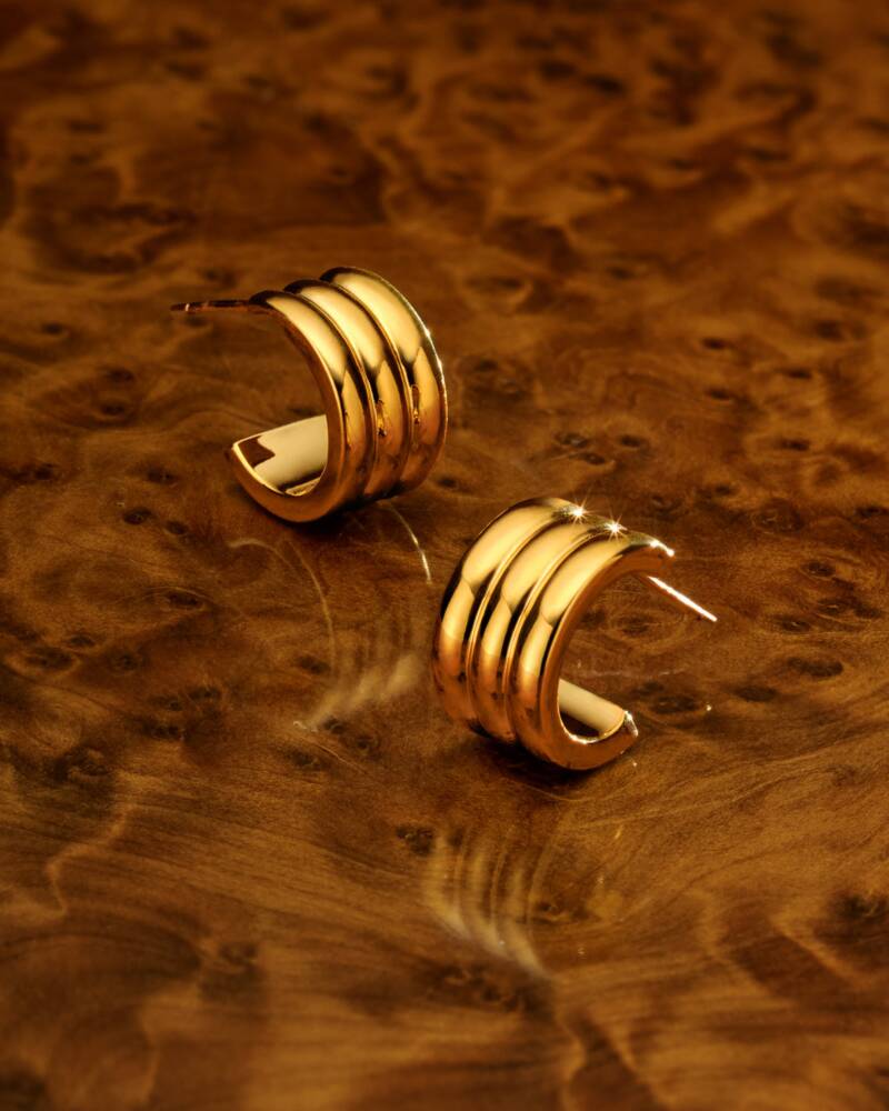 Ciana Waterproof Gold Snake Huggie Hoop Earrings