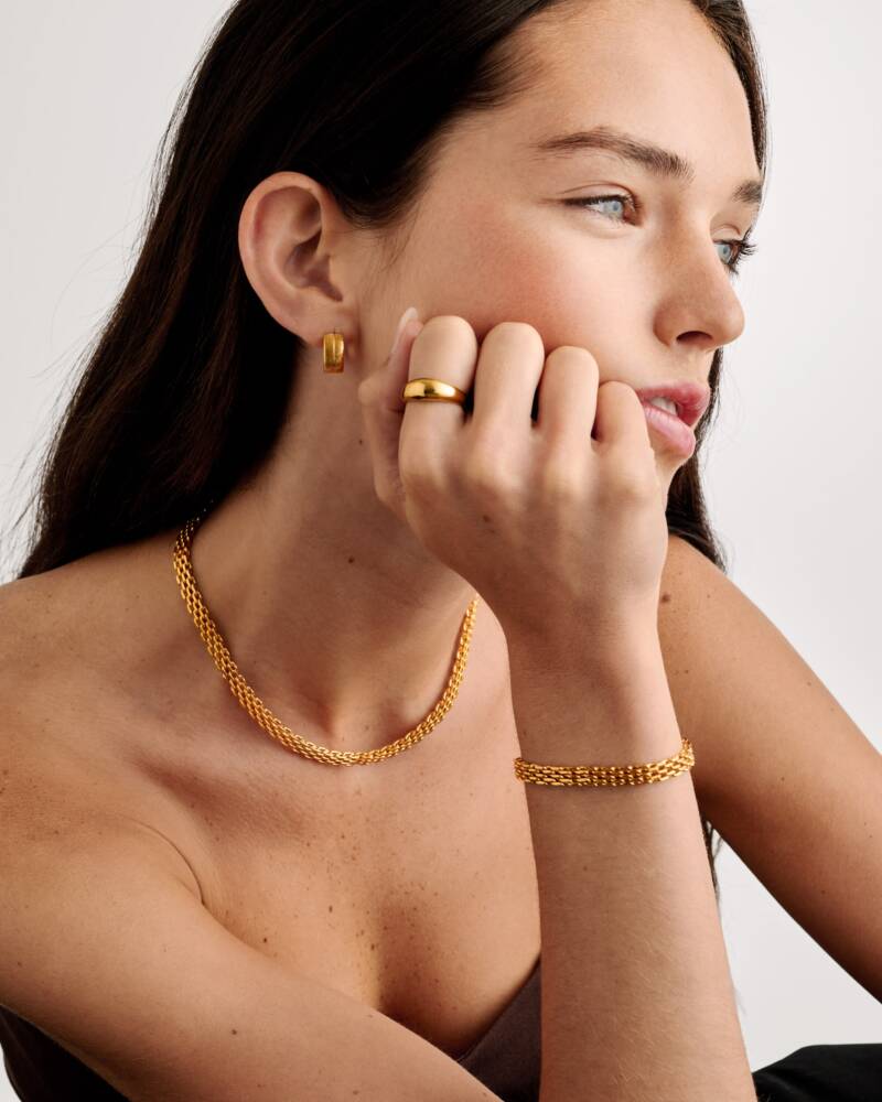 Braid Chain Waterproof Gold Necklace