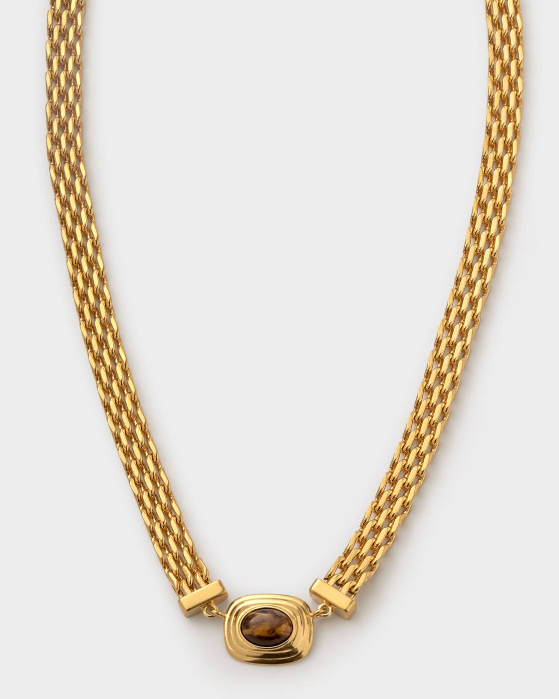 Tigers Eye Button Necklace