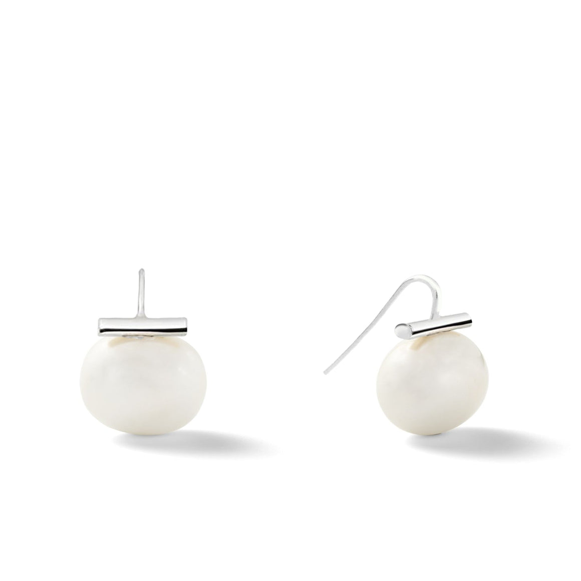 CC & Co. | Sterling Pebble Pearl Earrings - Large
