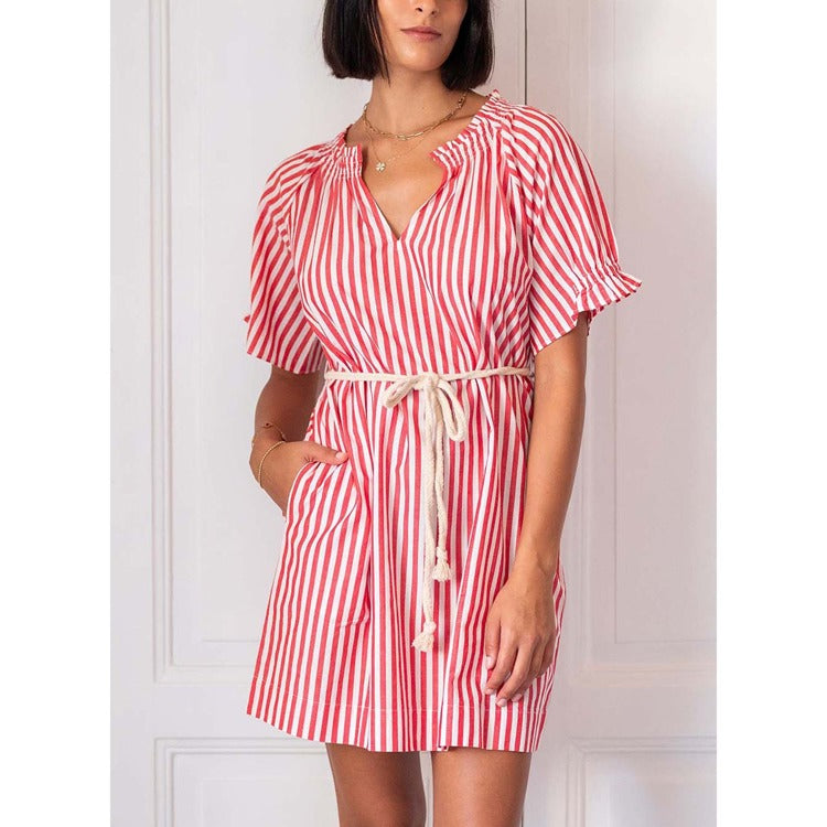 Pisco Dress Red Stripe