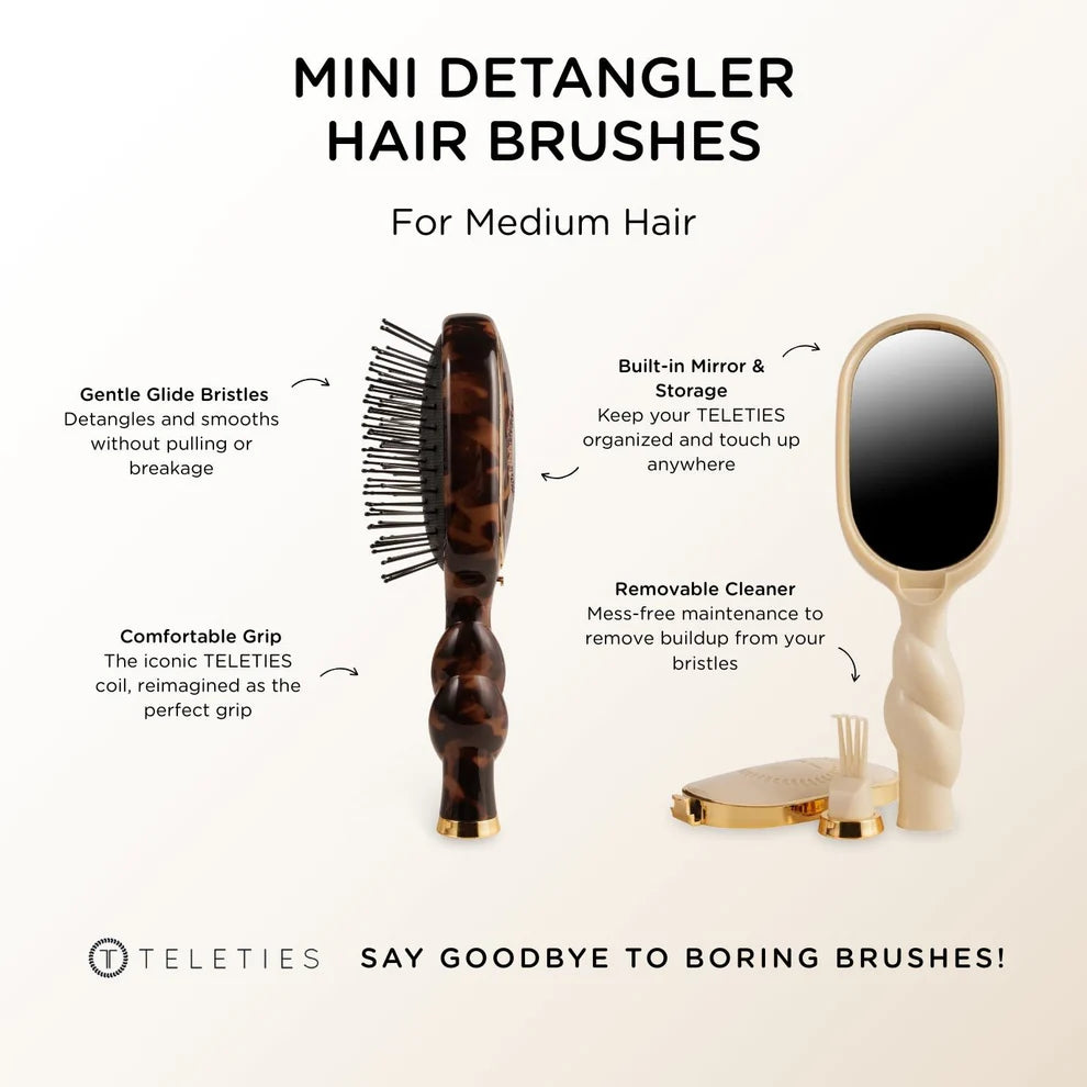 Mini Detangler Hair Brush for Medium Hair - Tortoise