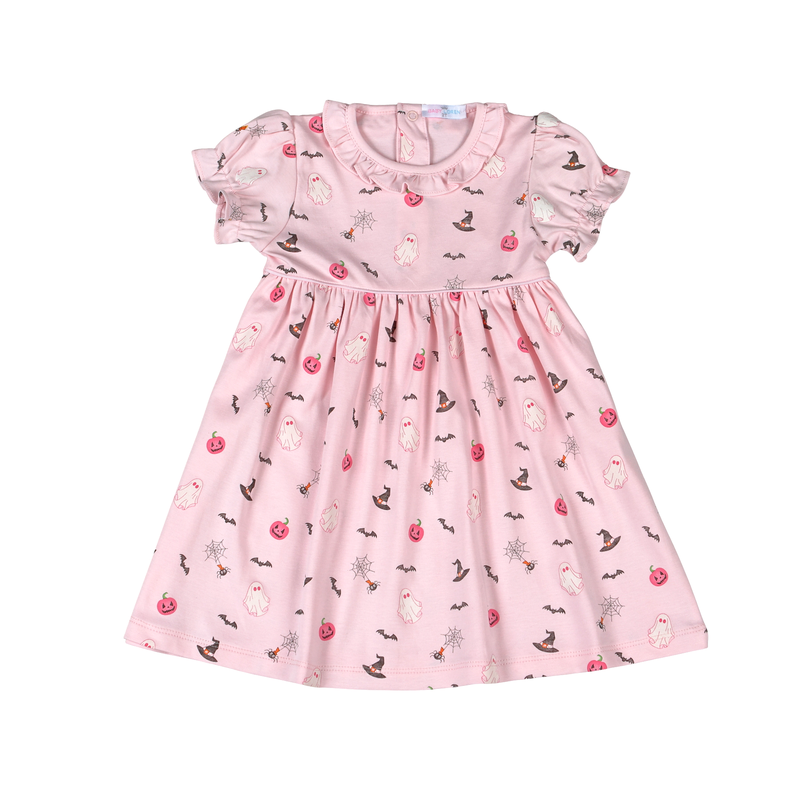 Spookie Time Pima Scalloped Collar Dress - Pink