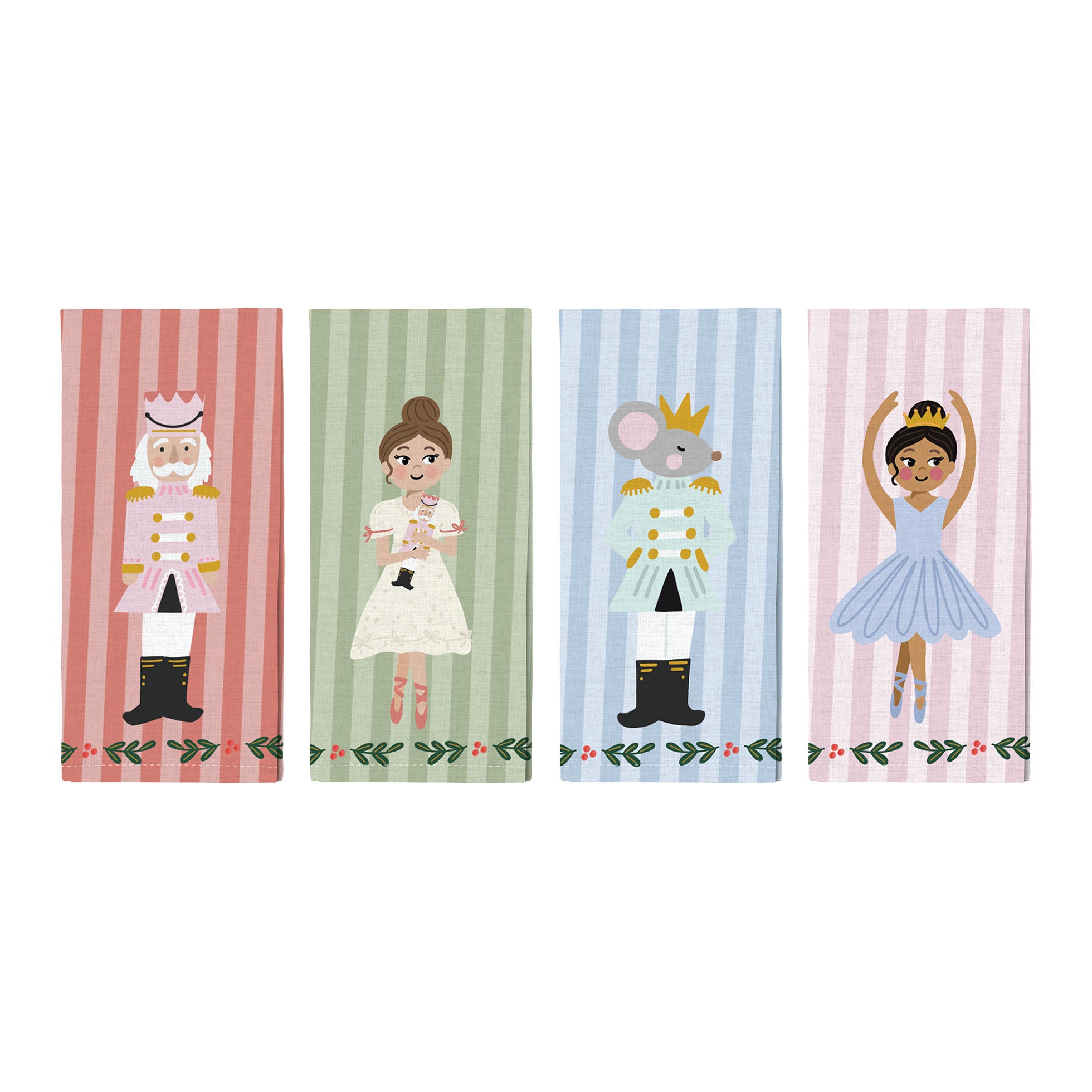 The Nutcracker Characters Christmas Tea Towel Set of 4